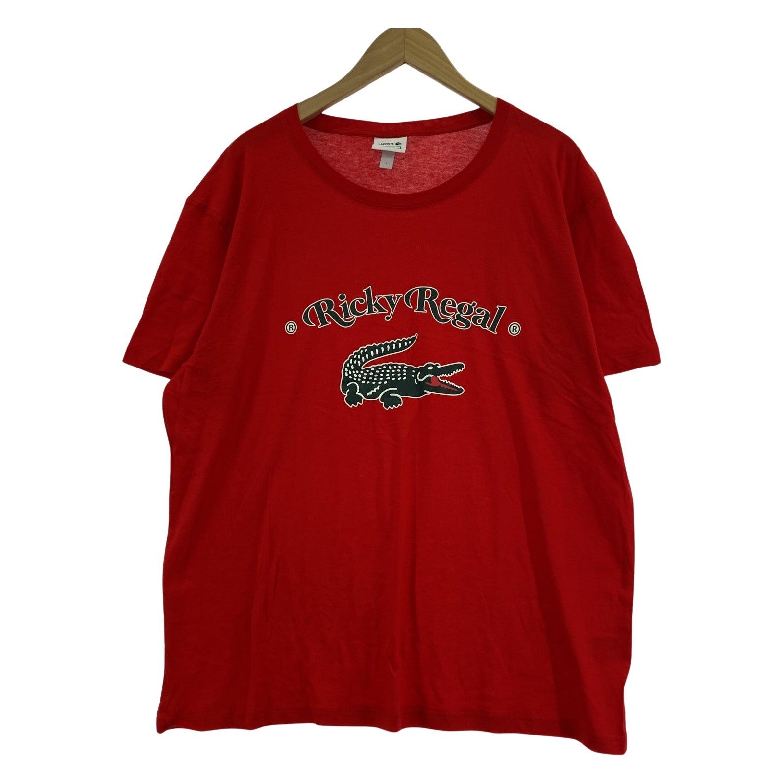 その他トップス LACOSTE×RICKY REGAL Loose Neck Print T-shirt(L)アカ L