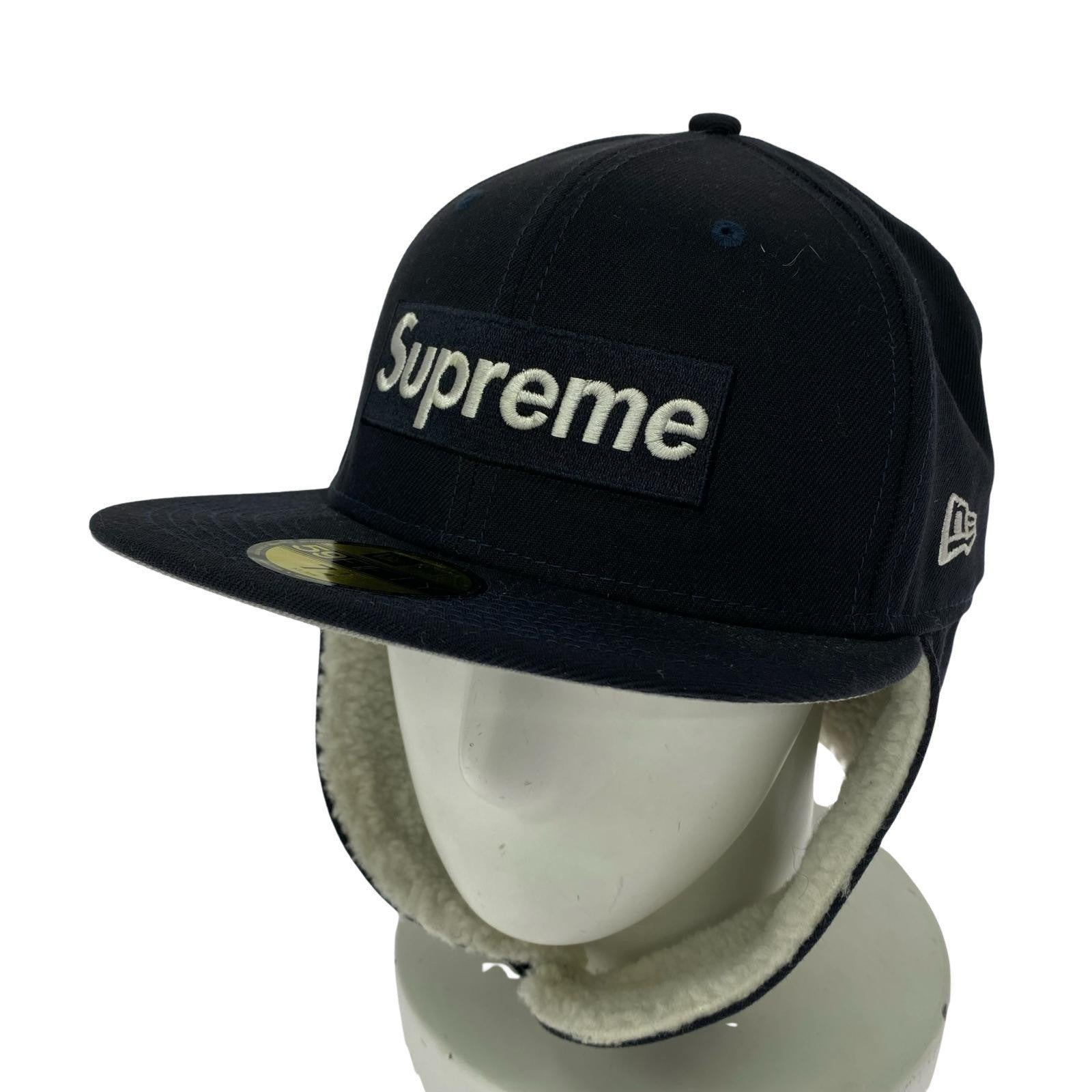 キャップ Earflap Box Logo Cap 紺