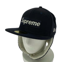 キャップ Earflap Box Logo Cap 紺
