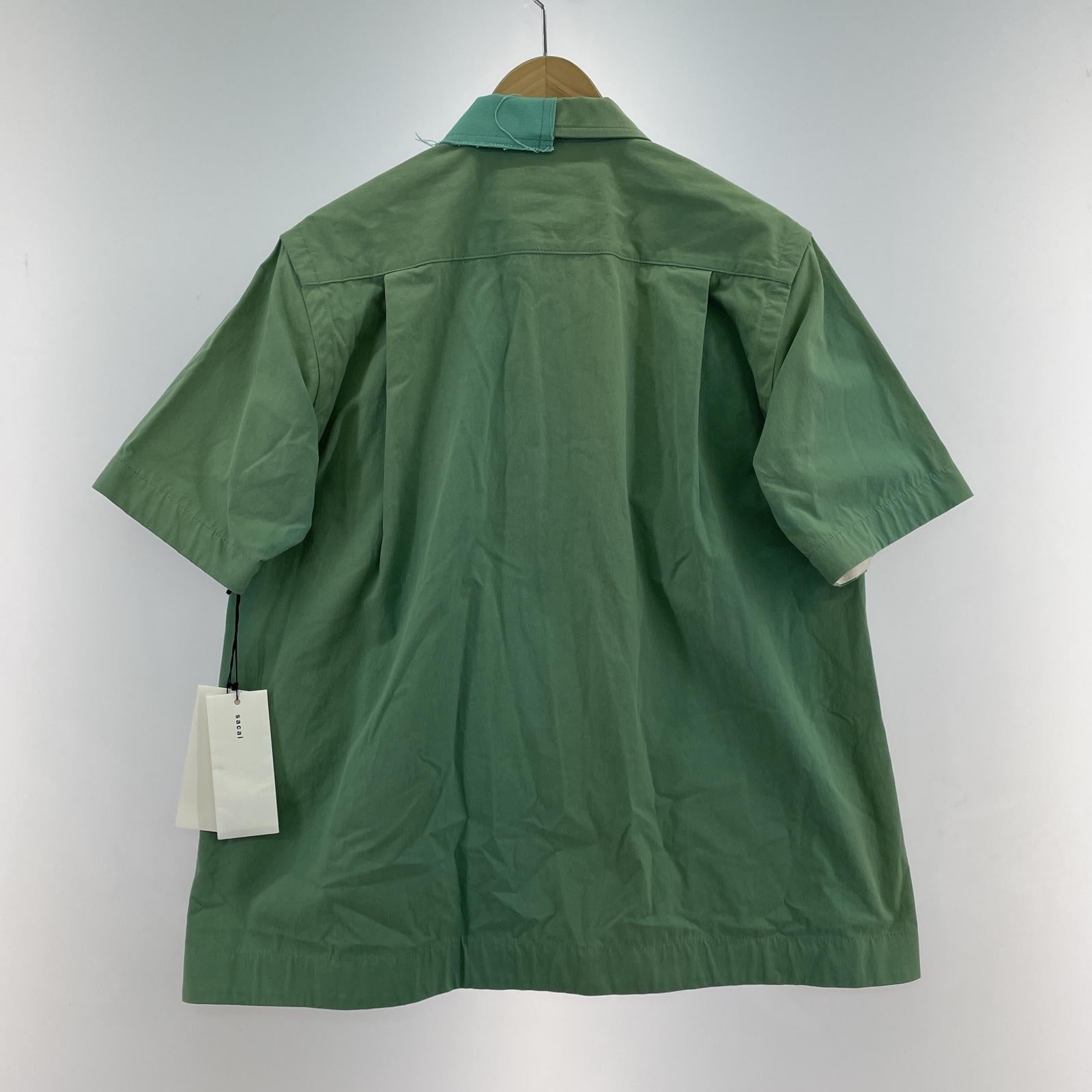 その他トップス sacai コットンナイロンオックスフォードシャツ 1 グリーン