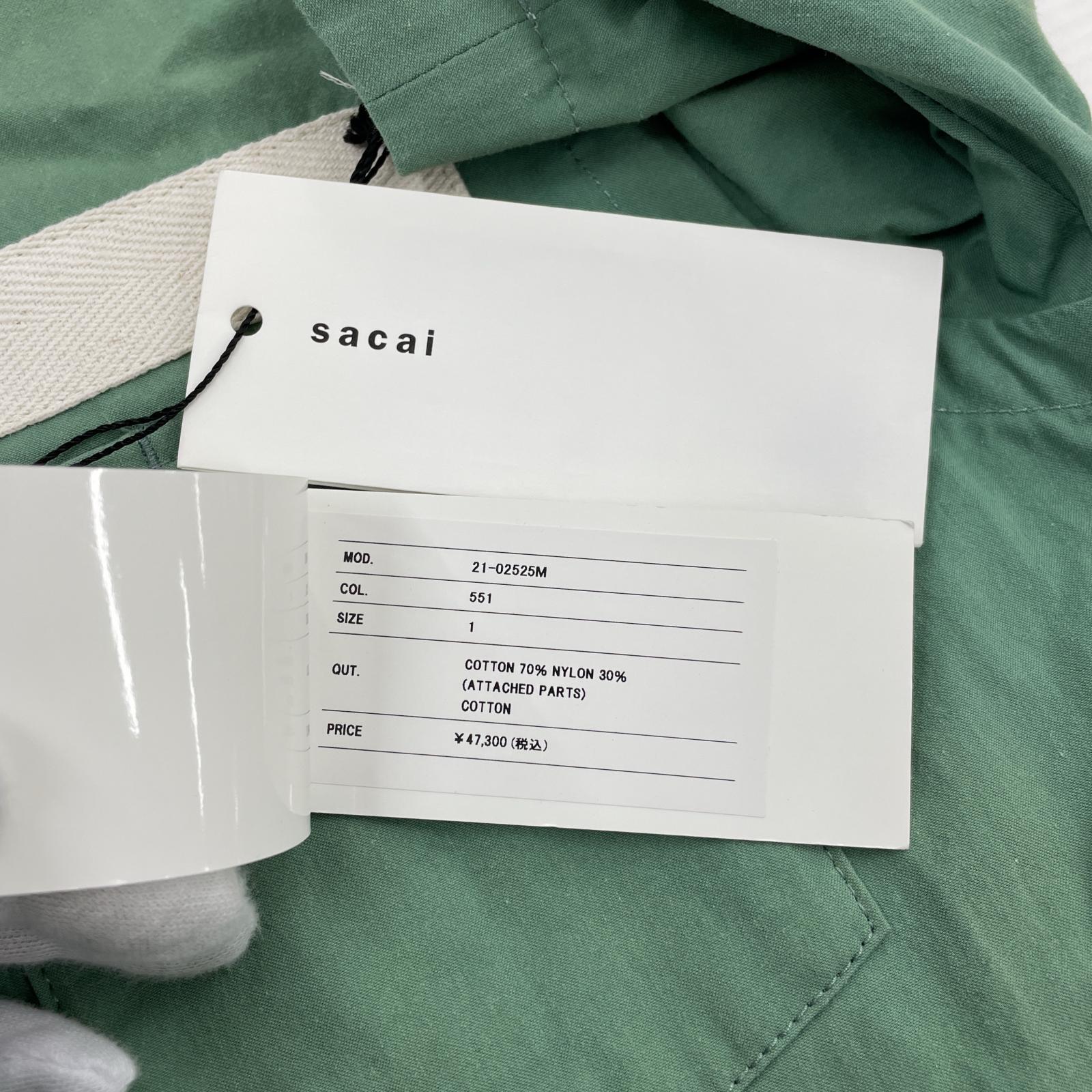 その他トップス sacai コットンナイロンオックスフォードシャツ 1 グリーン