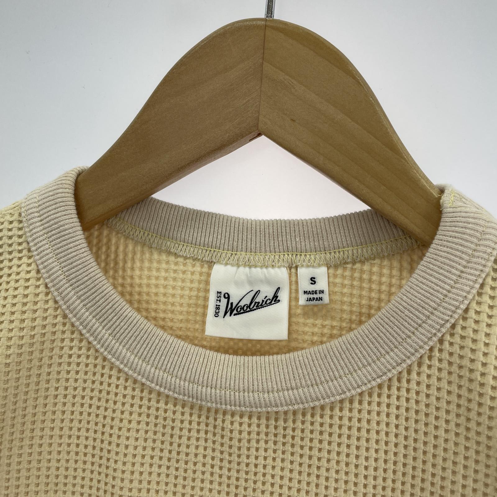 その他トップス WOOLRICH SOLOTEX WAFFLE CREW NECK SHIRT イエロー (S) S ベージュ