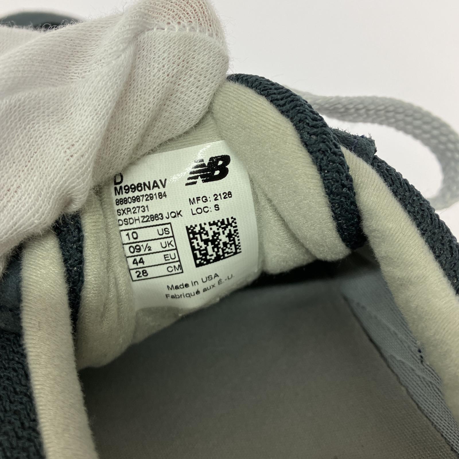 スニーカー NEW BALANCE M996NAV 28.0CM USA製 28cm (US10 UK9 1/2 EU46)