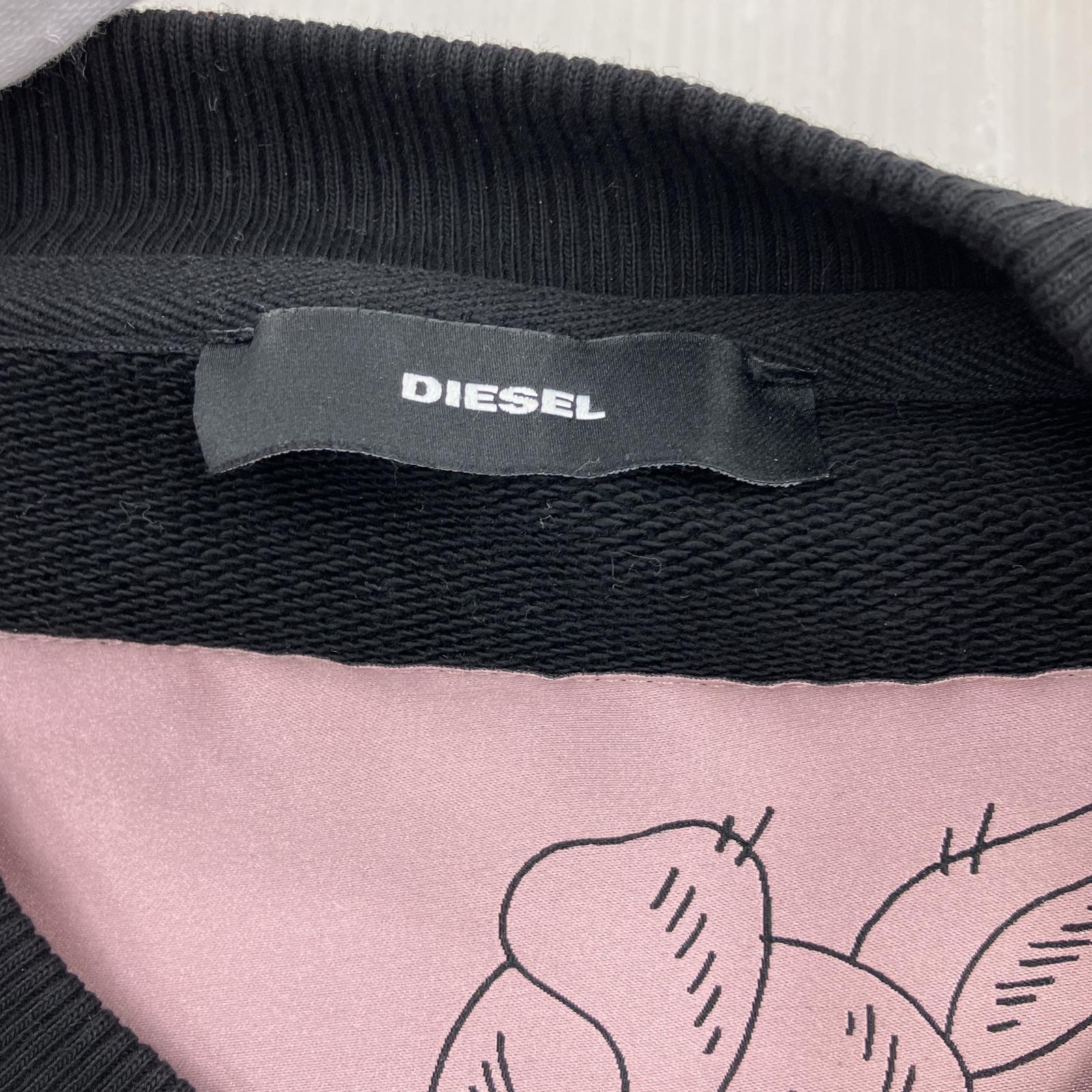 その他トップス DIESEL シルク切替スウェット ブラック XXS ブラック