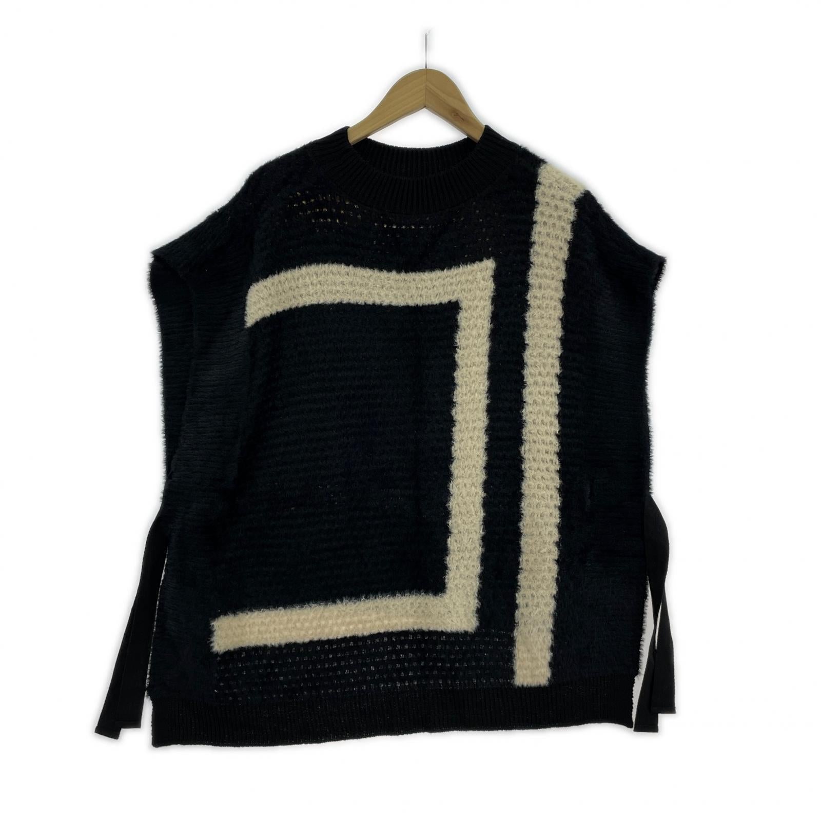 その他トップス Lallia Mu シャギーニットベスト 38 38 ブラック