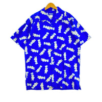 長袖シャツ Pillsbury ドゥボーイ 総柄シャツ L ブルー