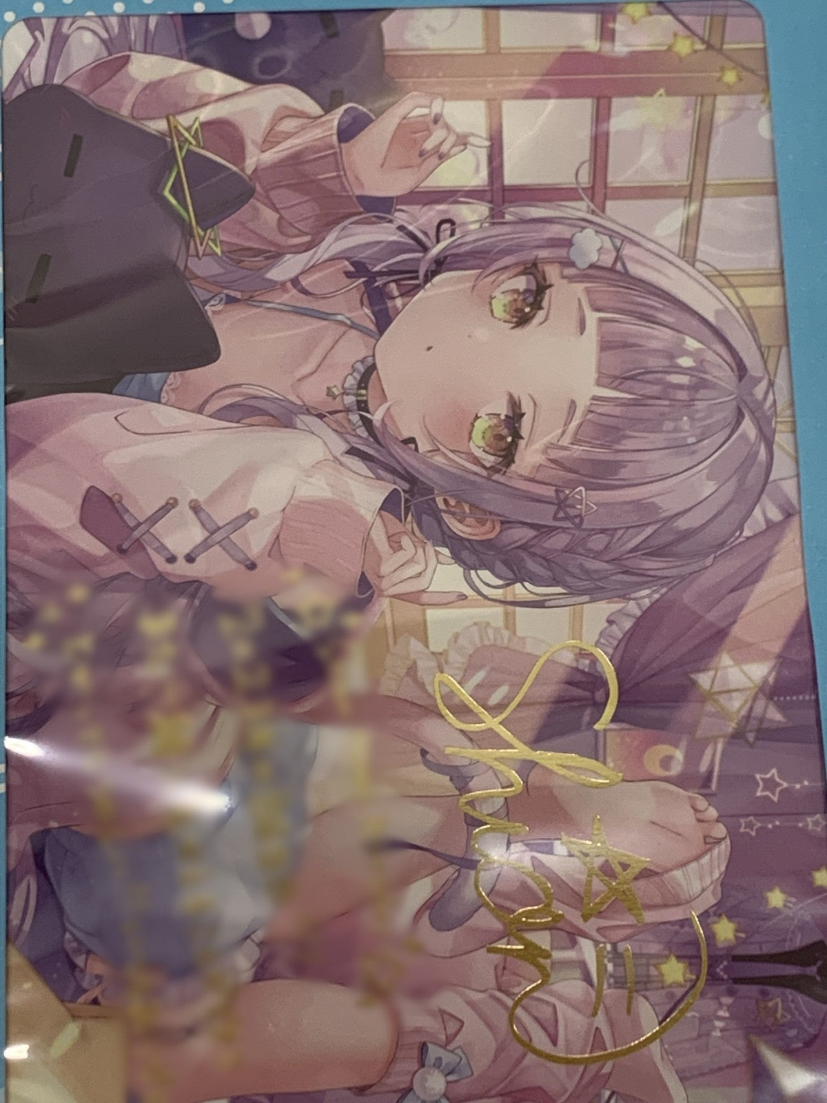 ホロライブ シオン 誕生日記念2023 箔押し複製サイン ポストカード フィギュア/グッズ