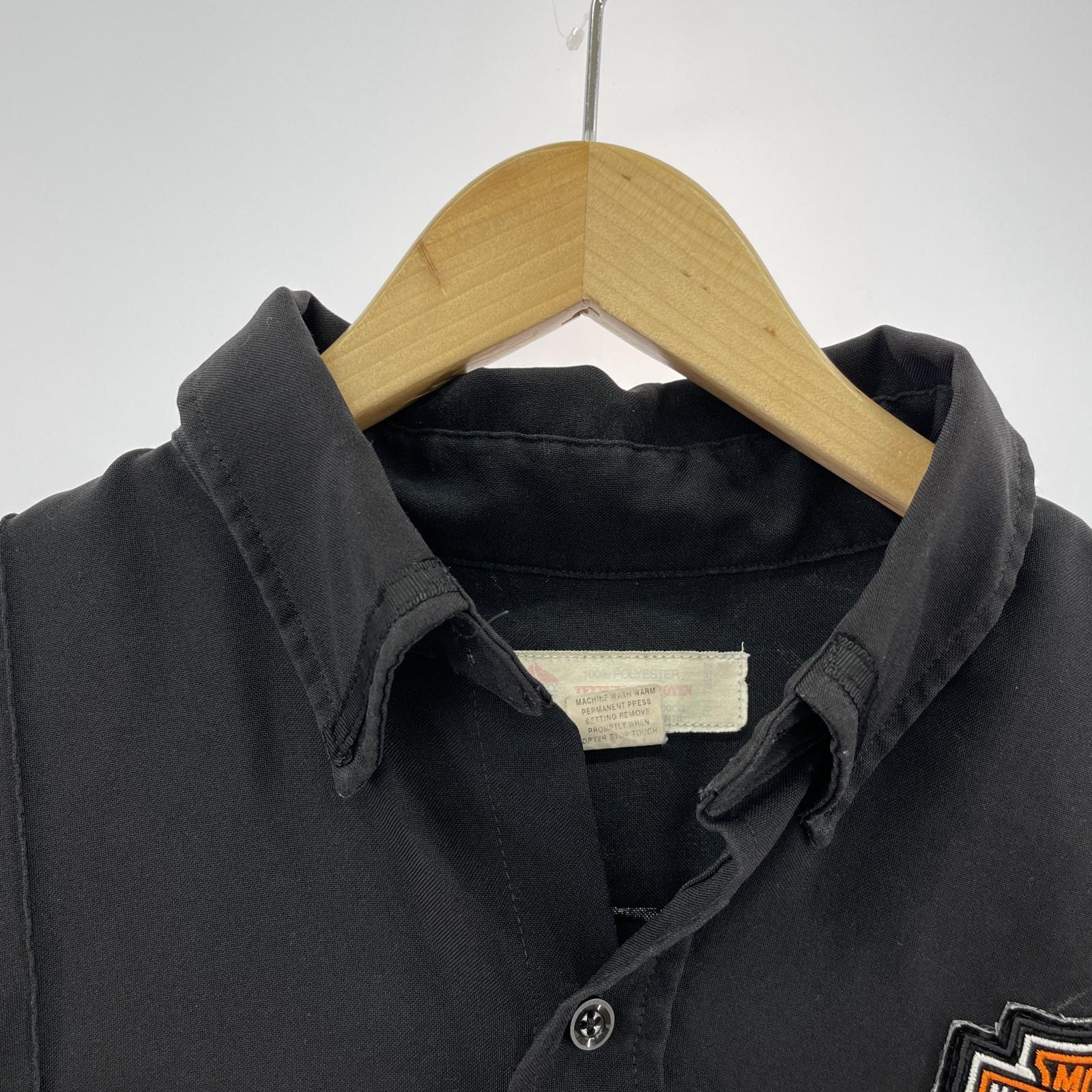 その他アウター Harley-Davidson ノースリーブ ワッペン ZIPベスト XL 黒 ブラック
