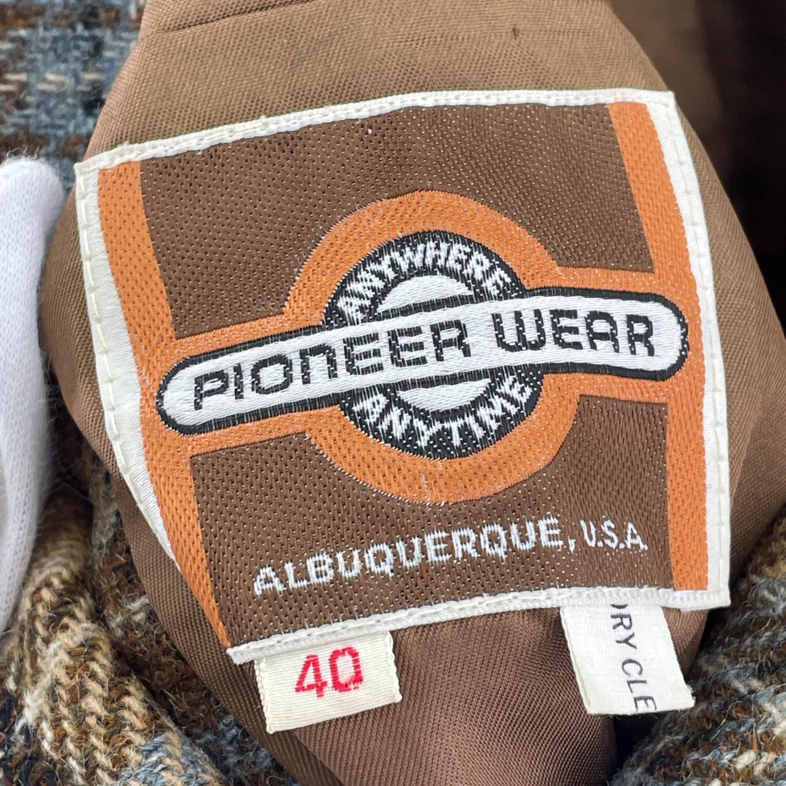 その他アウター PIONEER WEAR 70s USA製 チェック テーラードジャケット 40 BRN 40