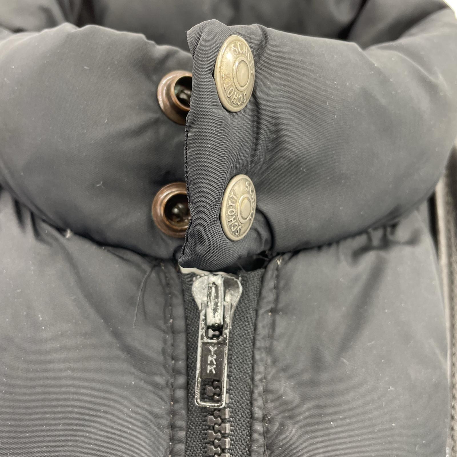 その他アウター schott 2way レザーダウンジャケット ブラ 38 ブラック