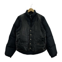 その他アウター schott 2way レザーダウンジャケット ブラ 38 ブラック