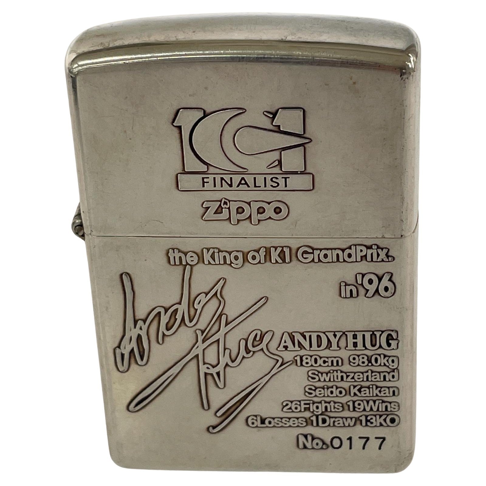 ライター ZIPPO 97年 K-1 アンディー・フグ シリアルNo.177 シルバー