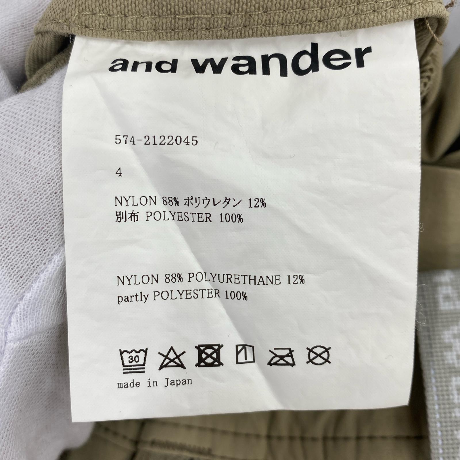 その他ボトムス and wander ナイロン カーゴパンツ ベージュ 4 4 ベージュ