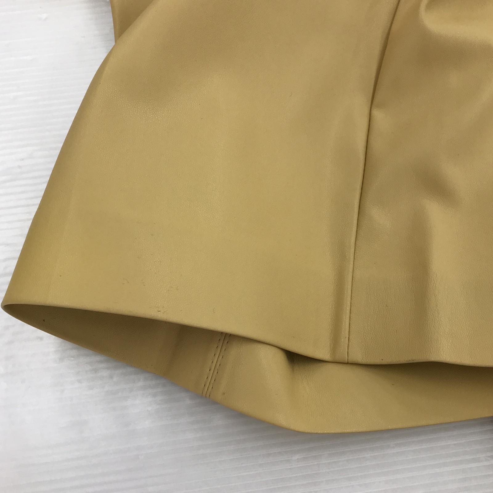 その他ボトムス STELLA McCARTNEY レザーワイドパンツ 40 イエロー ベージュ