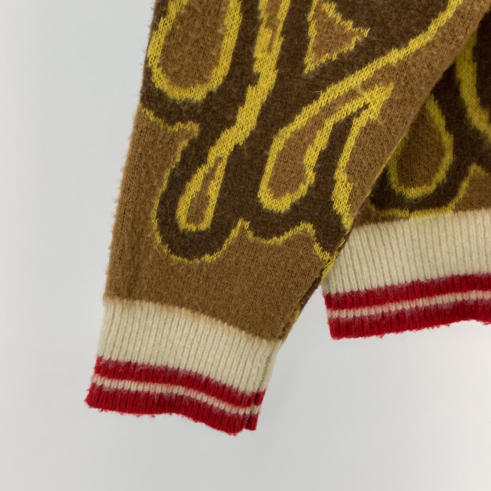 その他トップス PALM ANGELS ファイヤーパターンニット L L ブラウン