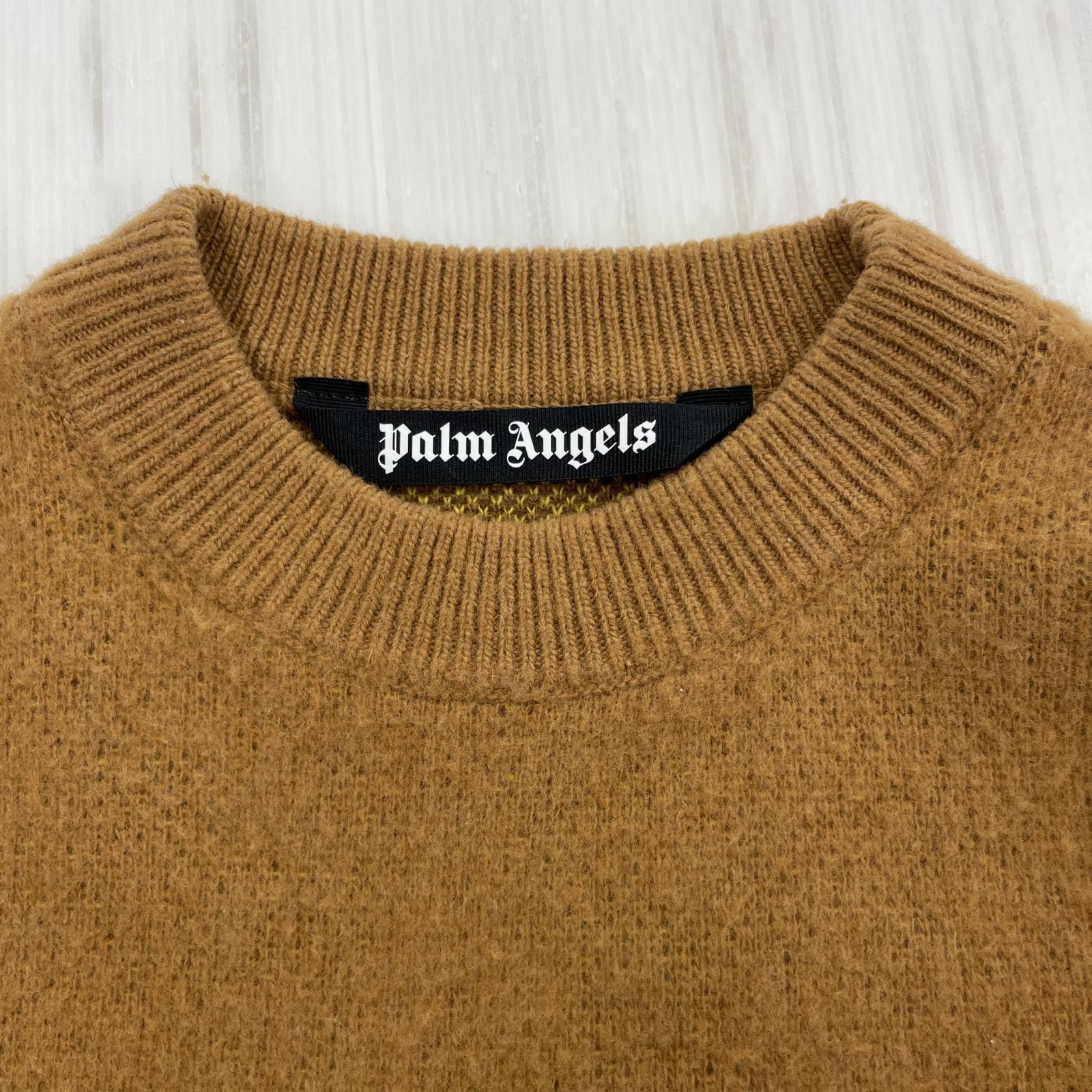 その他トップス PALM ANGELS ファイヤーパターンニット L L ブラウン