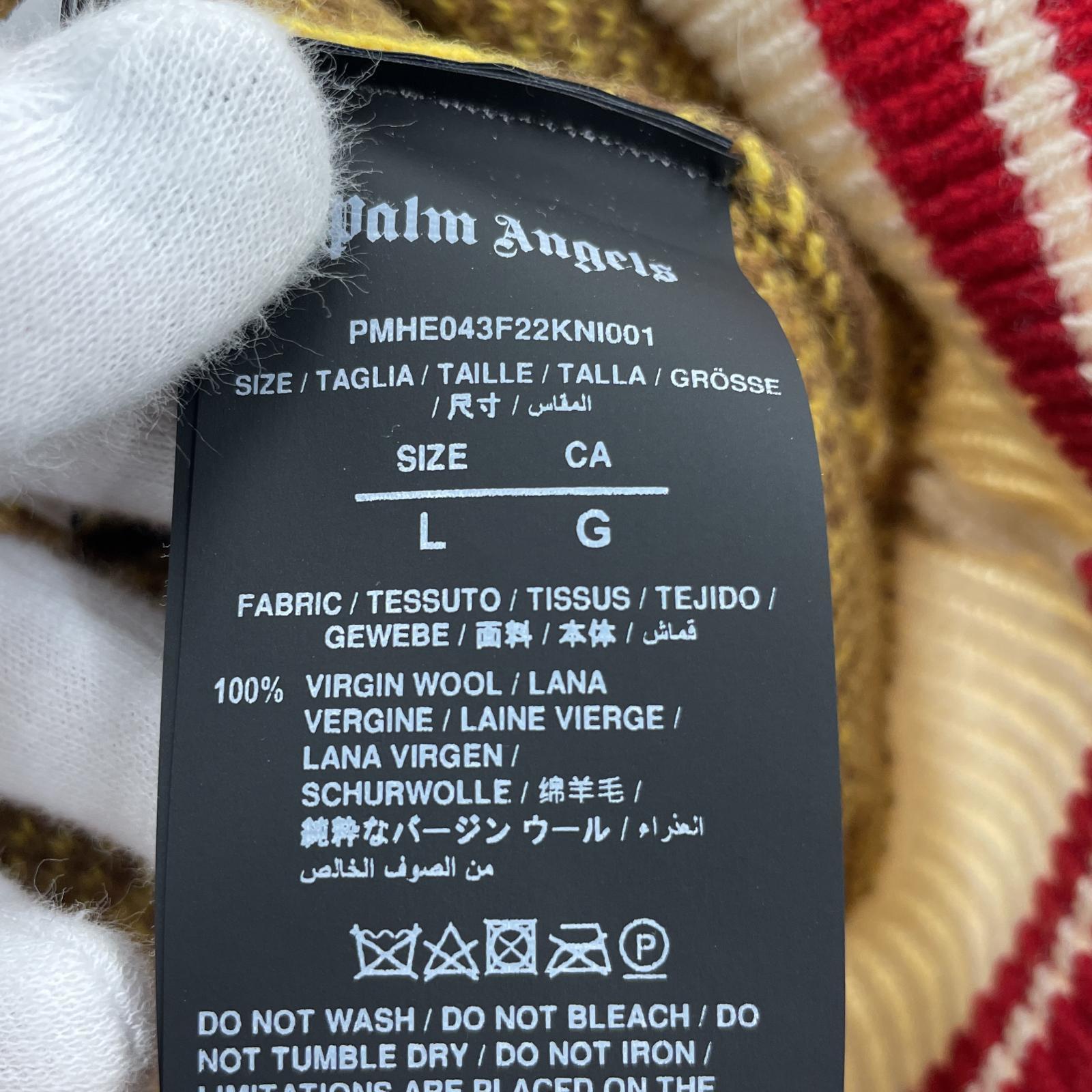 その他トップス PALM ANGELS ファイヤーパターンニット L L ブラウン