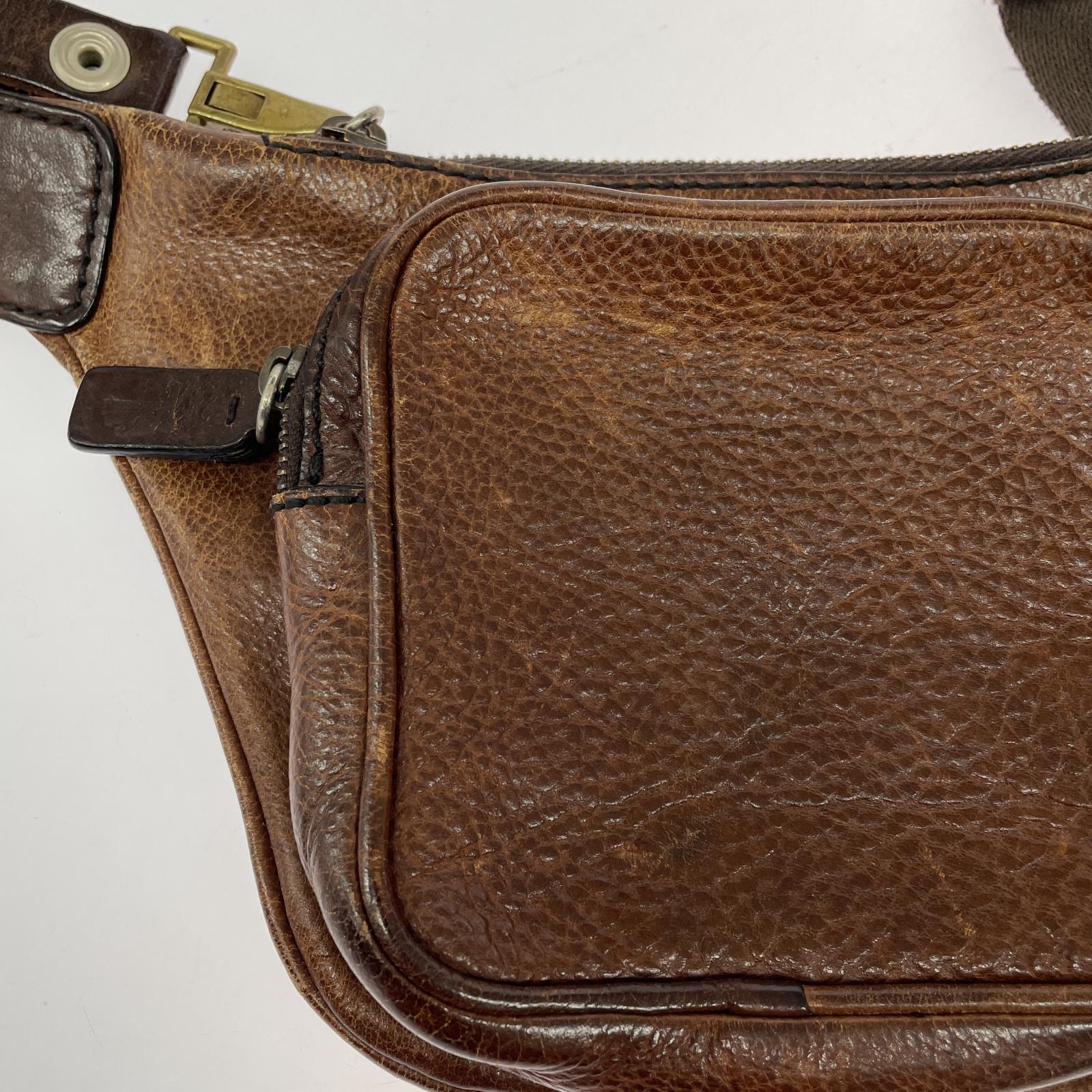 その他バッグ TOD’S レザーウエストポーチ 茶 ブラウン