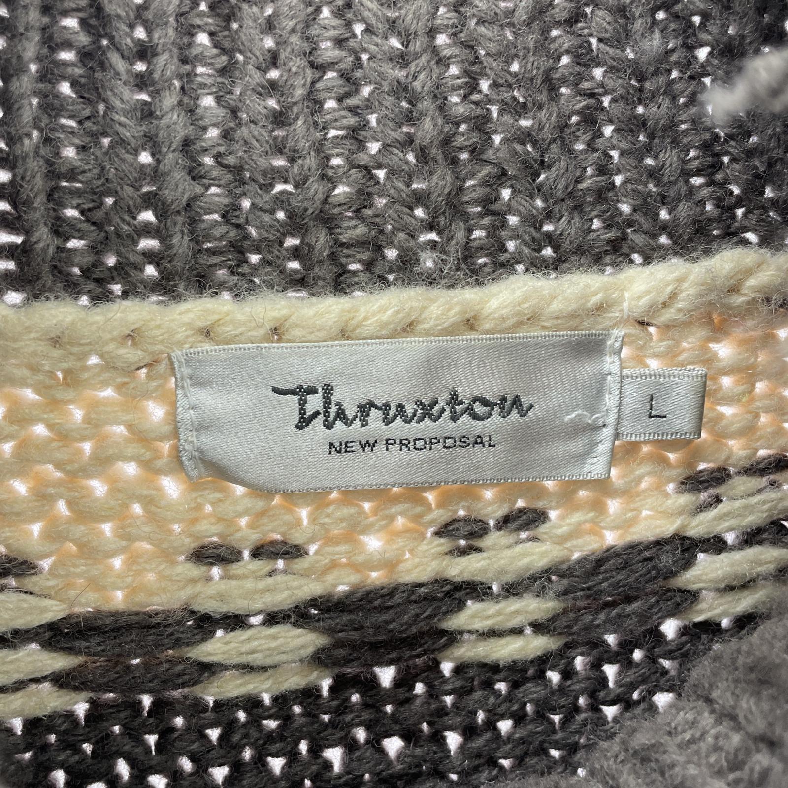 その他アウター thruxton カウチンニット ブラウン (L) L マルチカラー