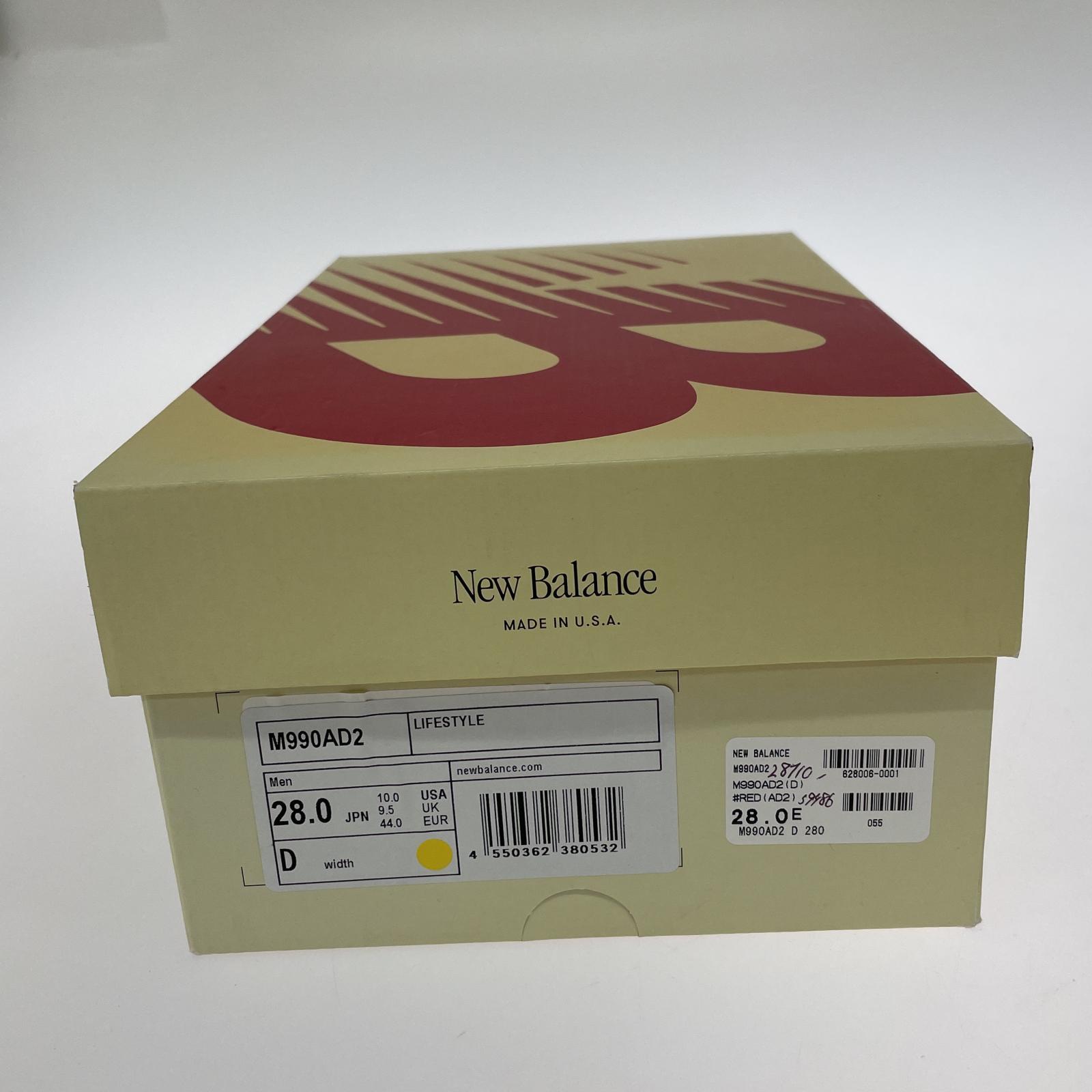 スニーカー NEW BALANCE M990AD2 28cm RED 28cm (US10 UK9 1/2 EU46)