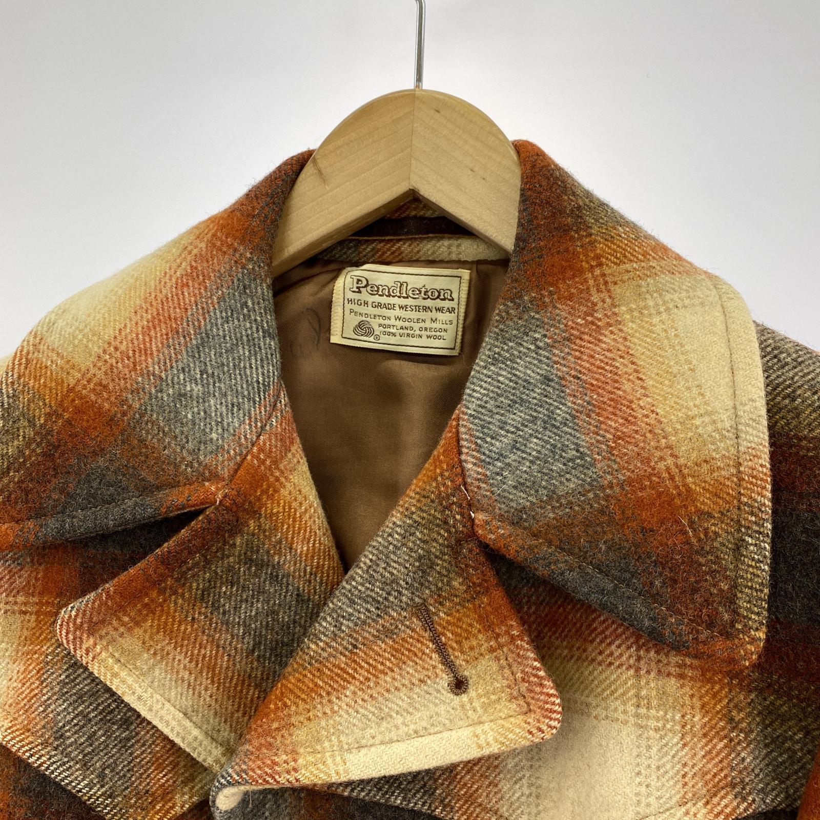 その他アウター PENDLETON 80s ランチコート オンブレチェック ブラウン