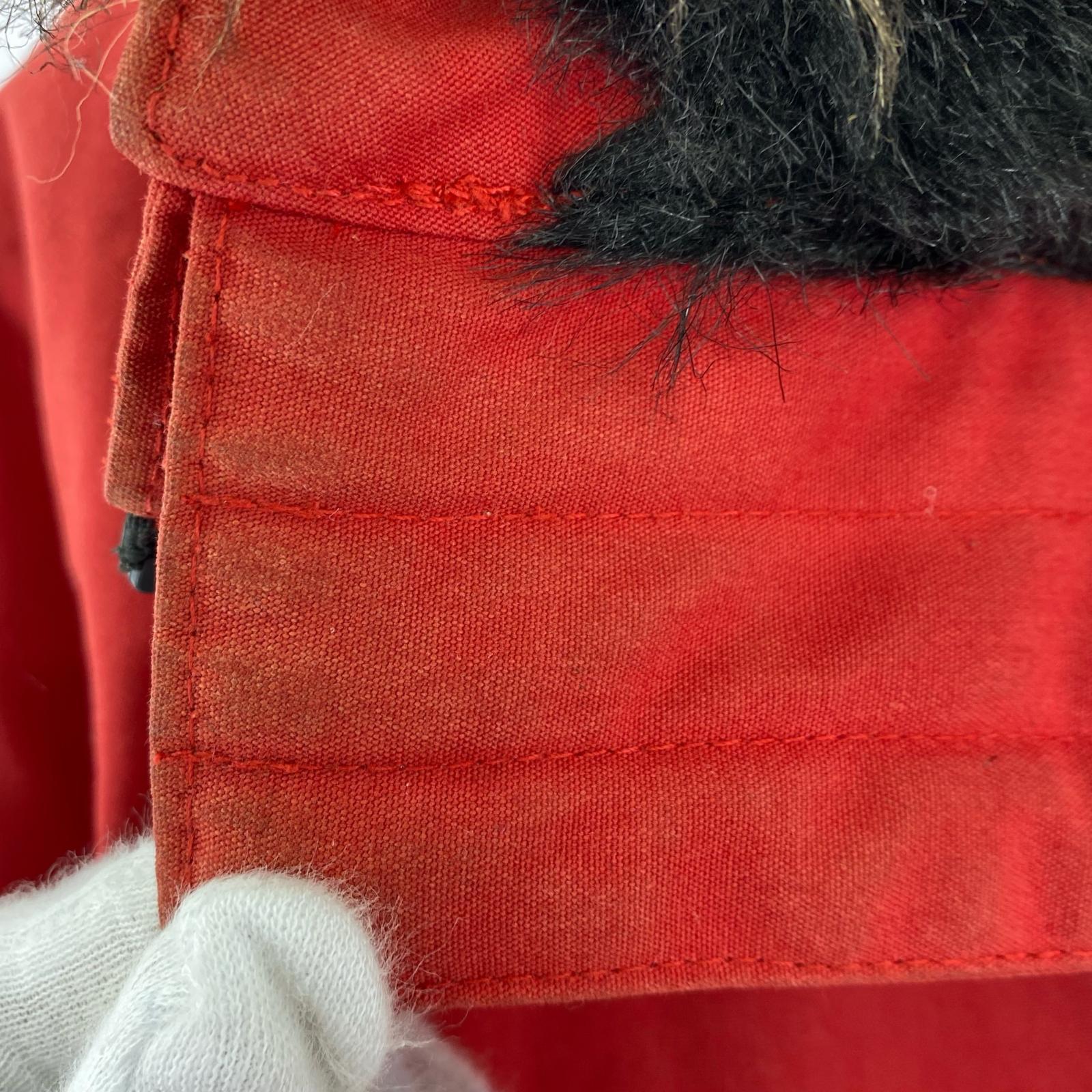 その他アウター Carhartt WIP TRAPPER PARKA エルボーパッチ ファー 中綿ジャケット S 赤 S レッド