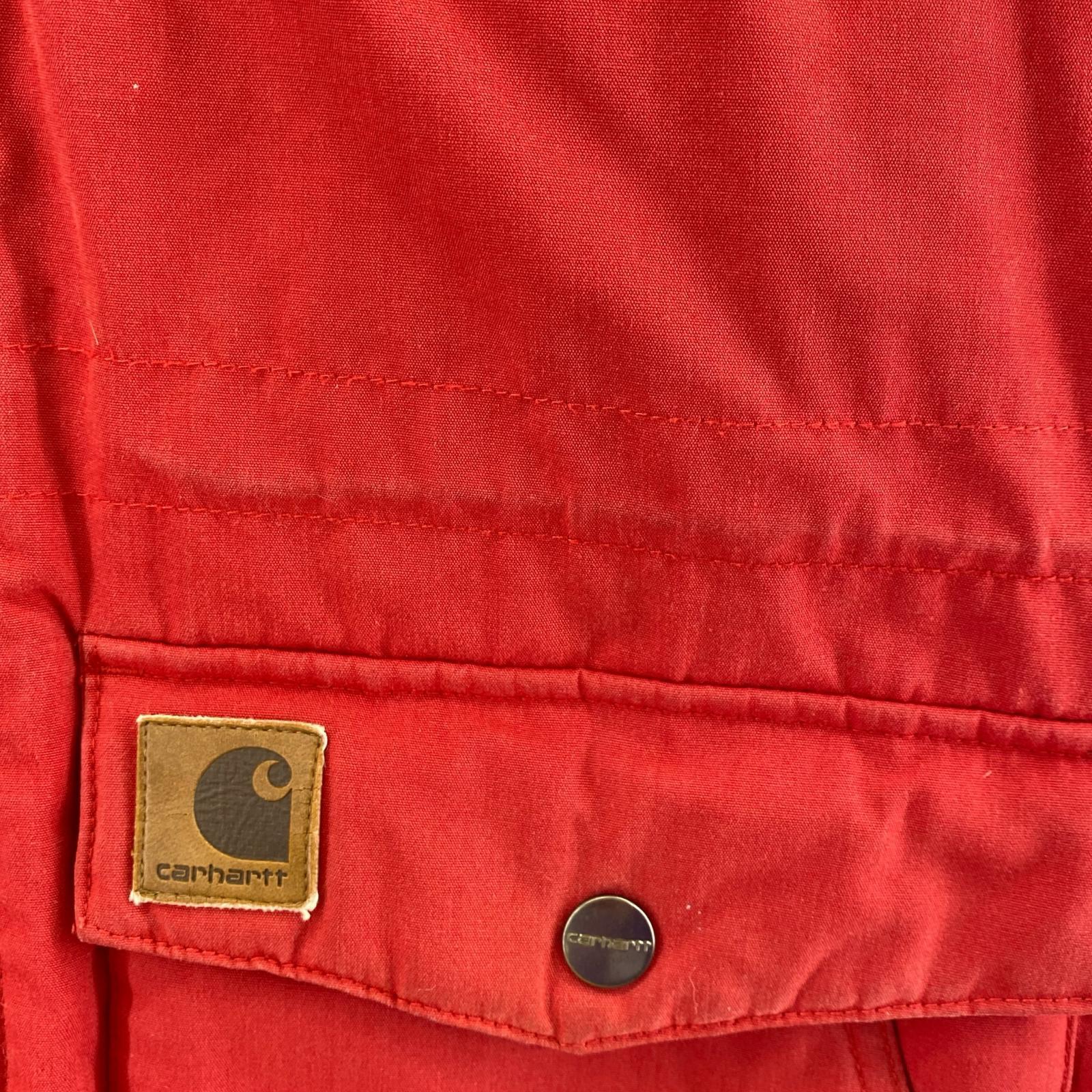 その他アウター Carhartt WIP TRAPPER PARKA エルボーパッチ ファー 中綿ジャケット S 赤 S レッド