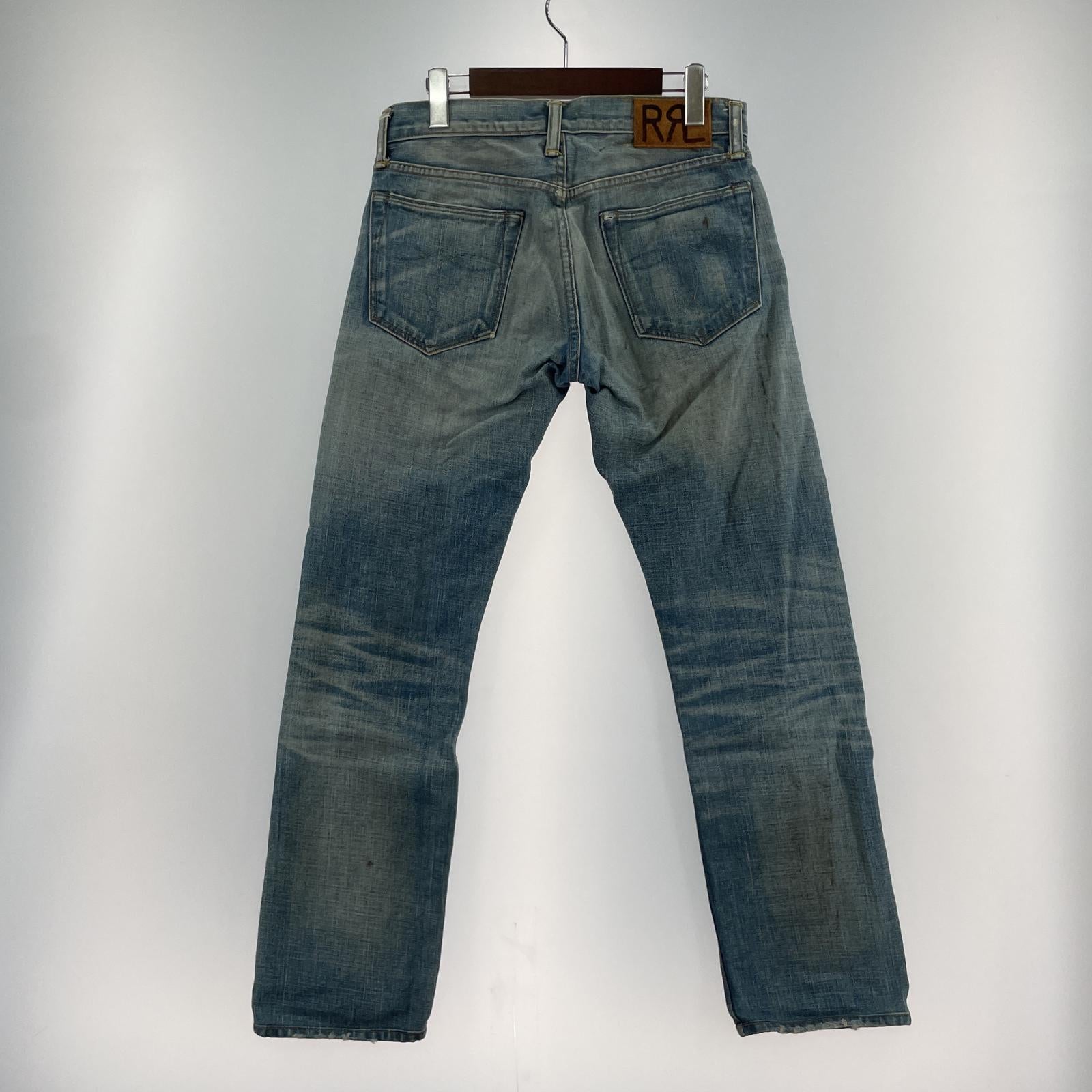 デニムパンツ RRL USA製 SLIM FIT 加工 セルビッジ デニムパンツ (29×32) ブルー