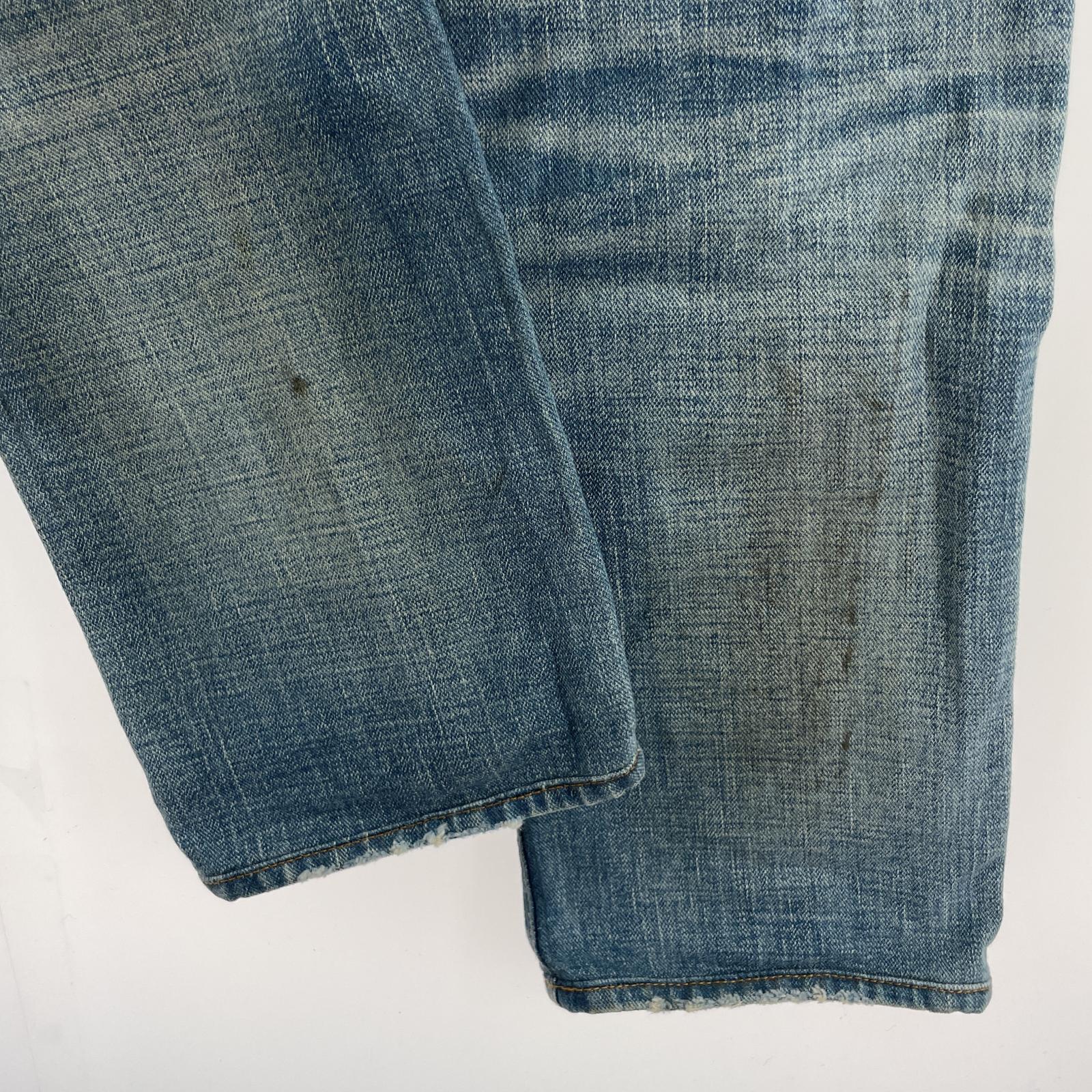 デニムパンツ RRL USA製 SLIM FIT 加工 セルビッジ デニムパンツ (29×32) ブルー