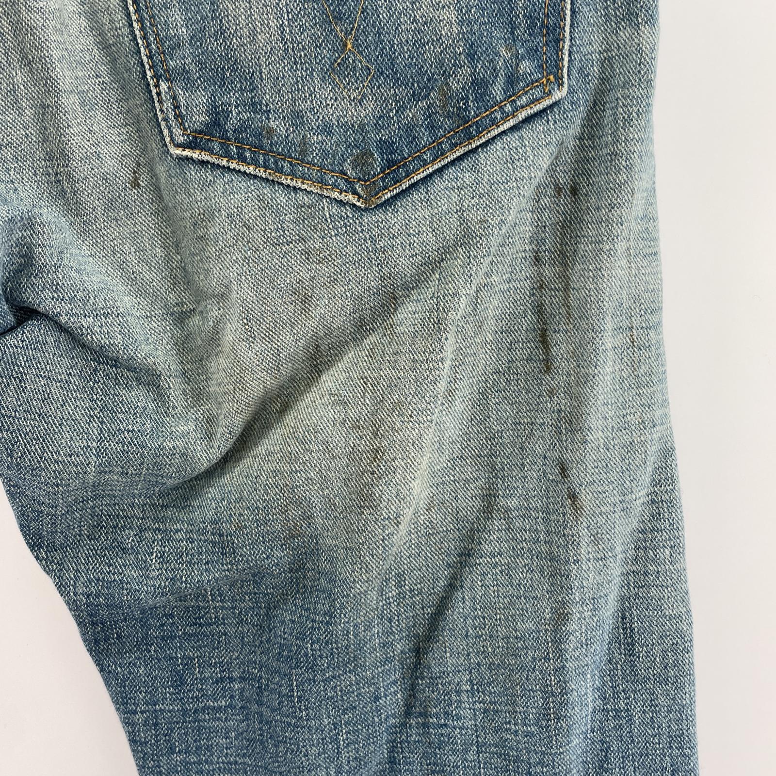 デニムパンツ RRL USA製 SLIM FIT 加工 セルビッジ デニムパンツ (29×32) ブルー
