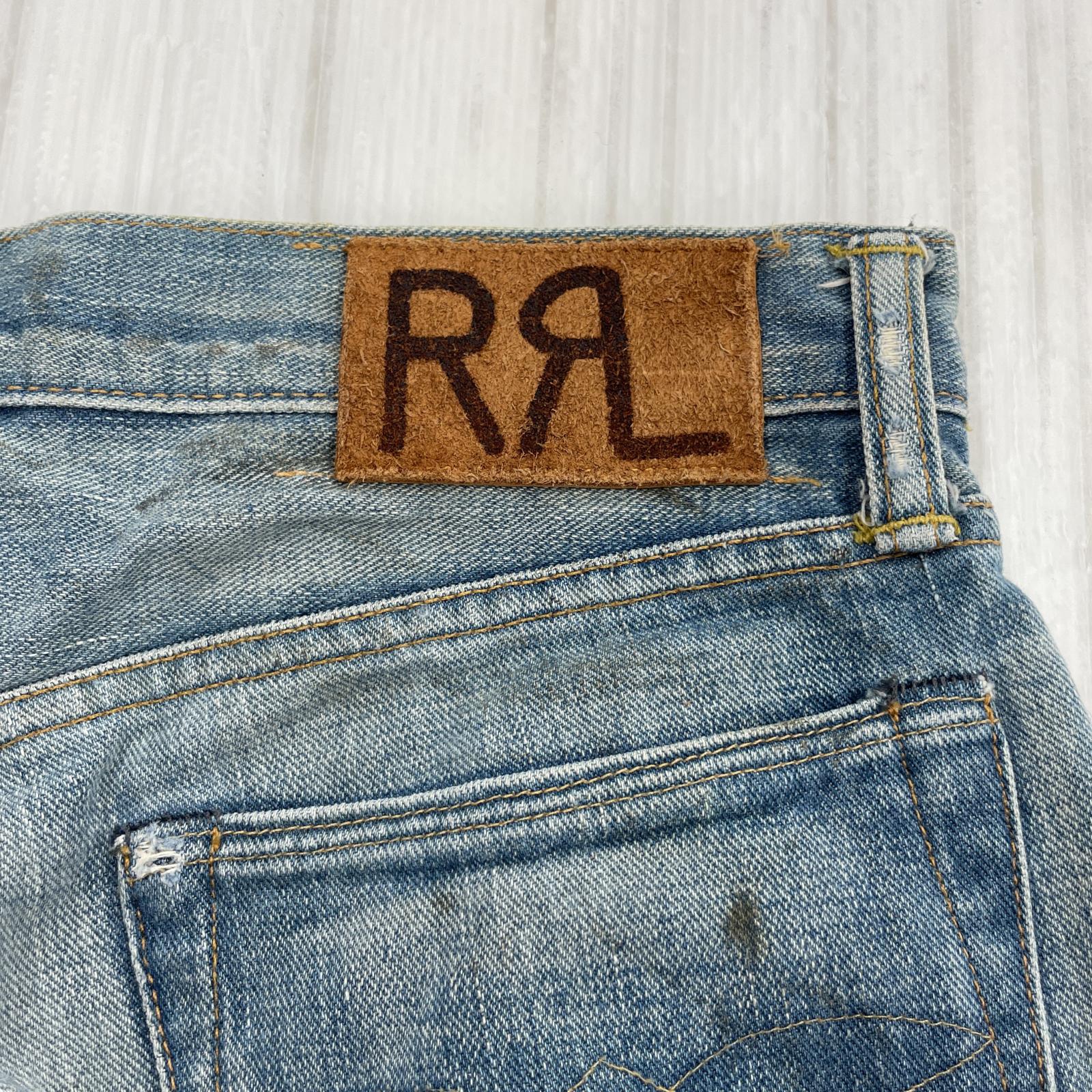 デニムパンツ RRL USA製 SLIM FIT 加工 セルビッジ デニムパンツ (29×32) ブルー