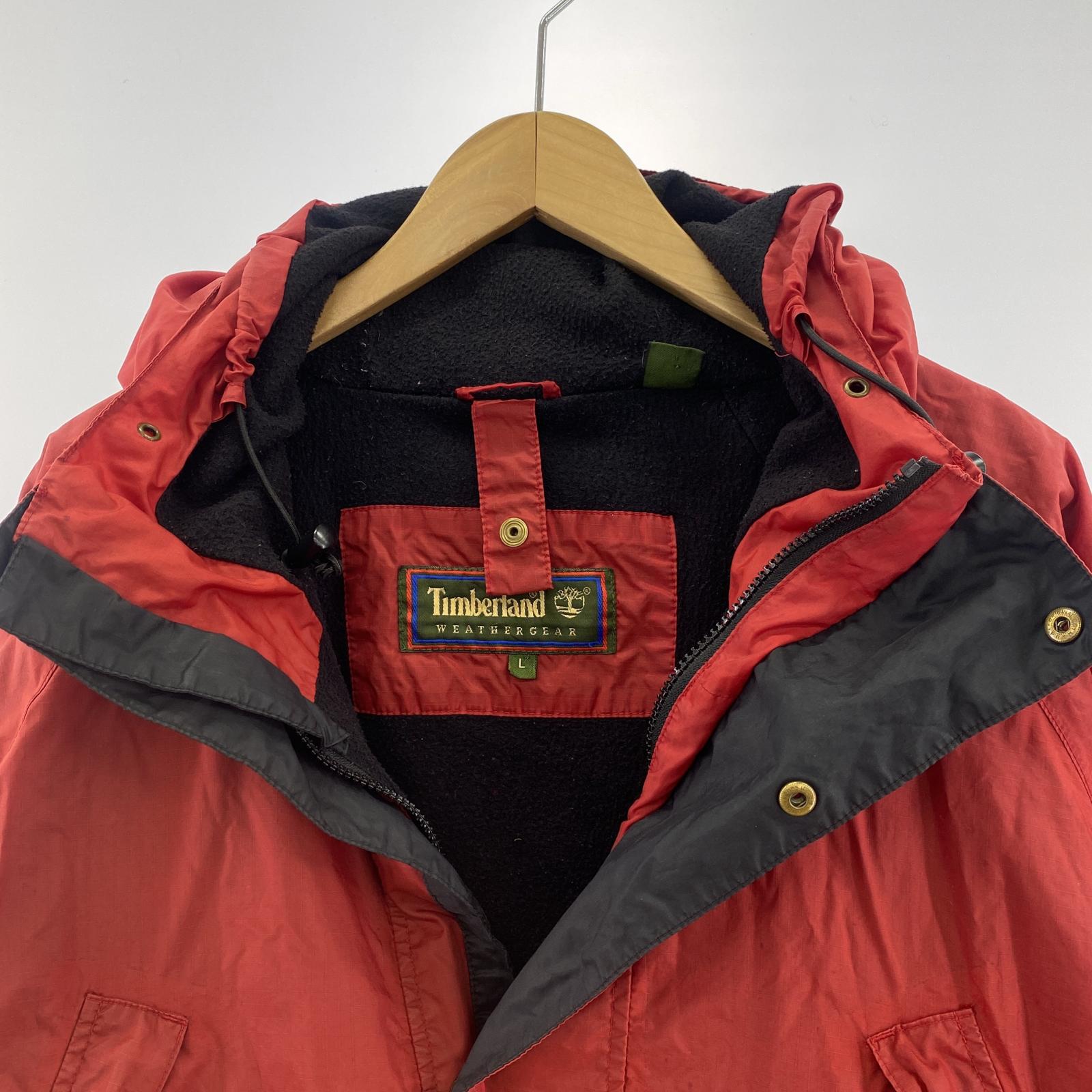 その他アウター Timberland WEATHERGEAR 裏フリース ナイロンジャケット レッド (L) L レッド