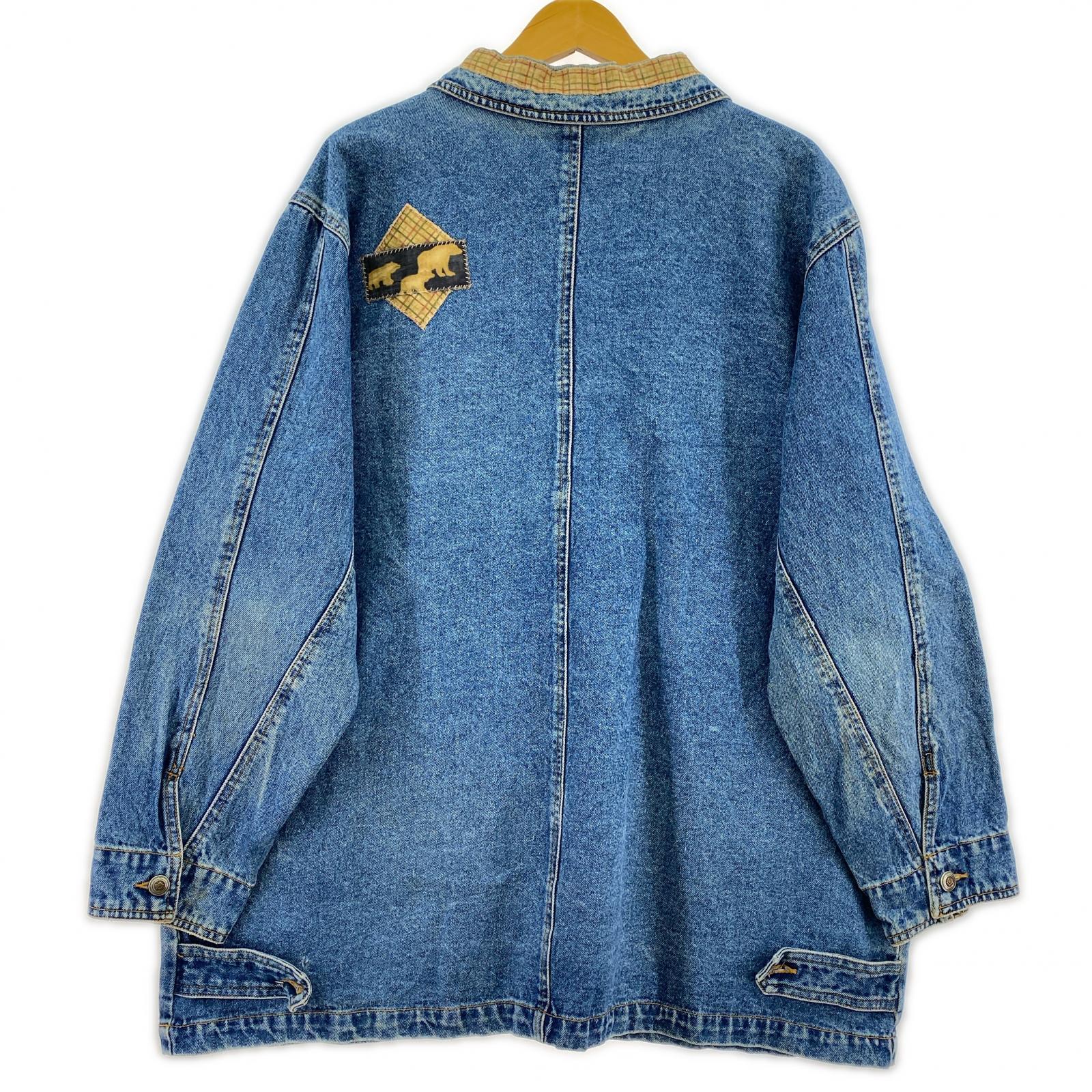 その他アウター OLD・VINTAGE BACCINI パッチワークデニムカバーオール (1X) ブルー