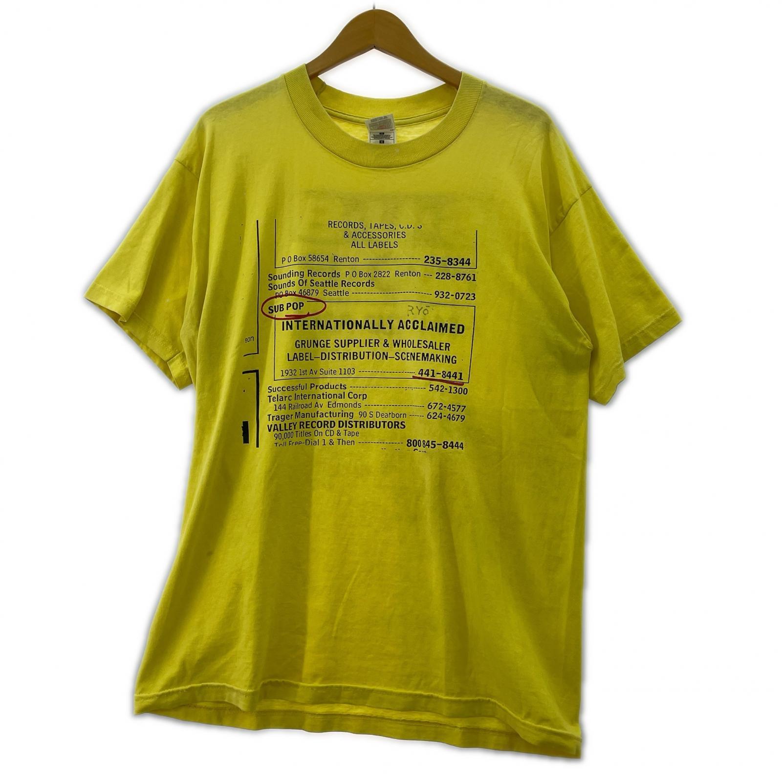 その他トップス SUBPOP MUSIC Tee L L イエロー