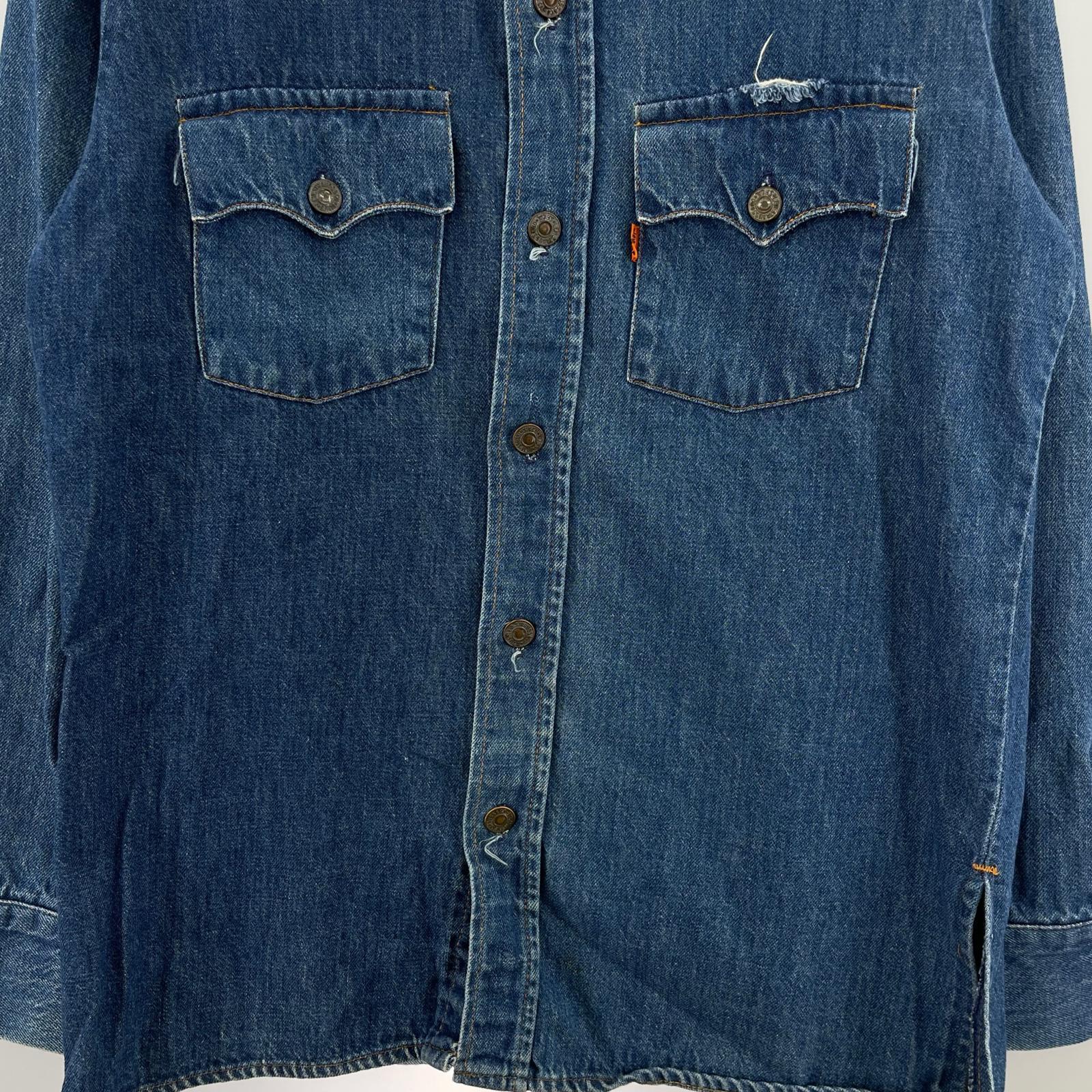 長袖シャツ 70s Denim Shirt M IDG USA製 ブルー