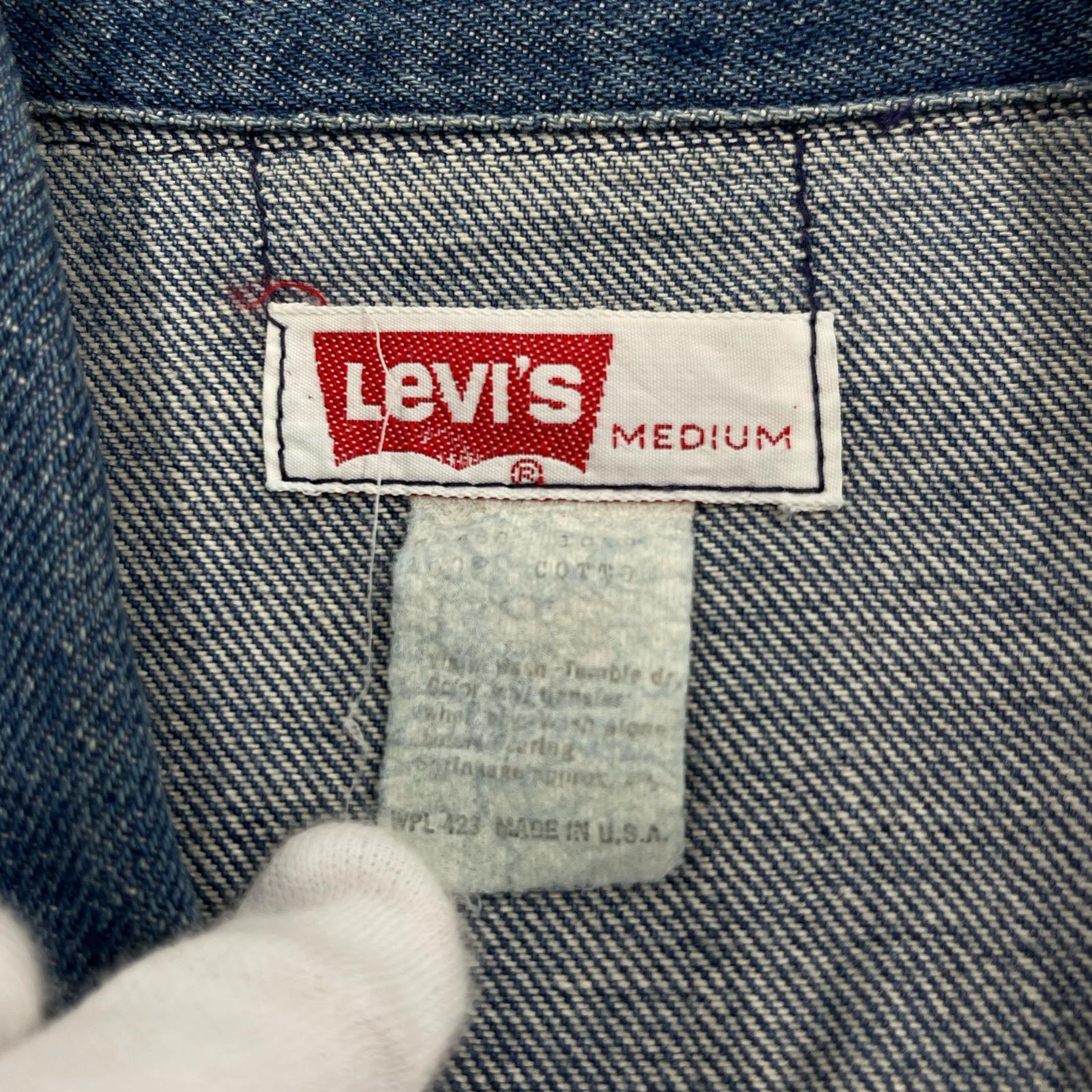 長袖シャツ 70s Denim Shirt M IDG USA製 ブルー