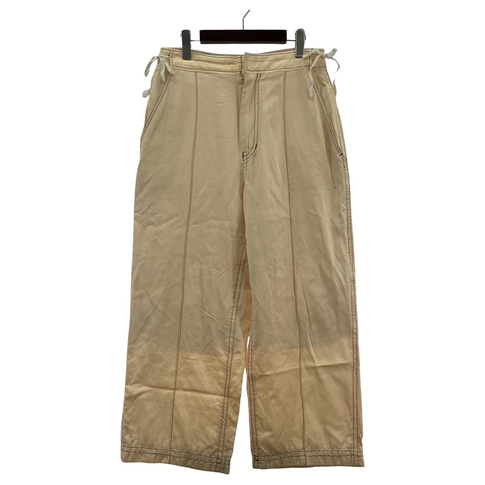 その他ボトムス MASU/RIBBON WIDE TROUSERS/44/B 44 ベージュ