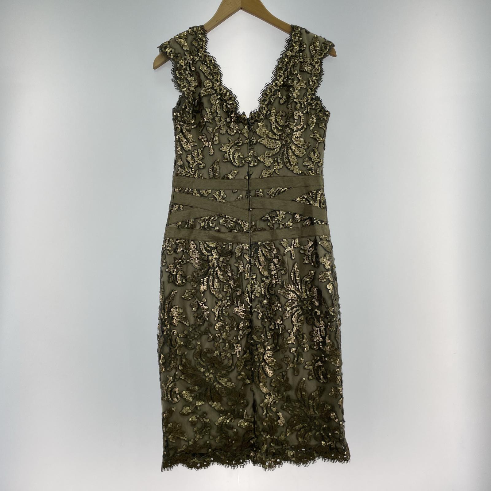 ワンピース TADASHI SHOJI スパンコールドレス ワンピース 3T896MXZ ベージュ