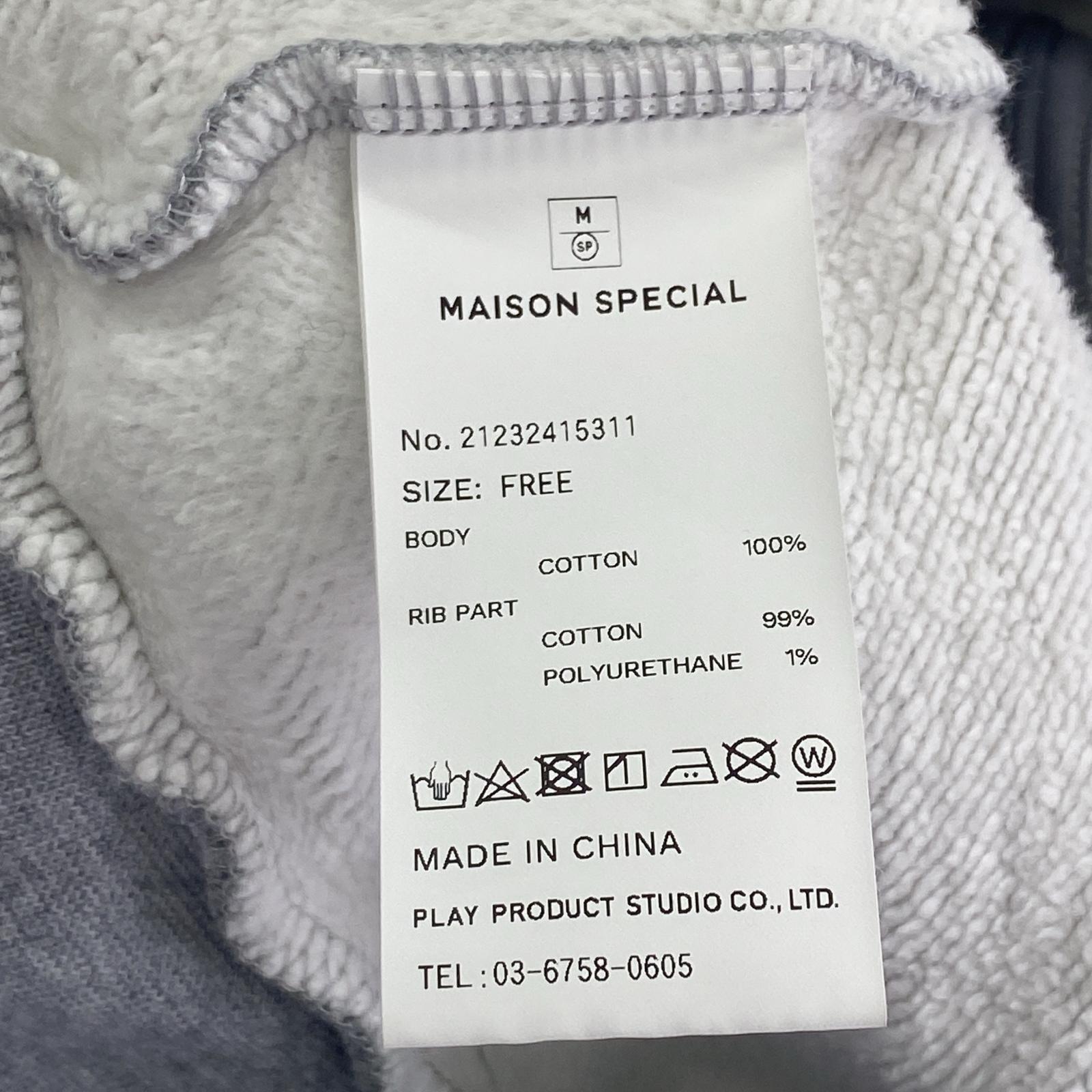 その他トップス MAISON SPECIAL 2way Vibe Crew Neck Sweat M グレー