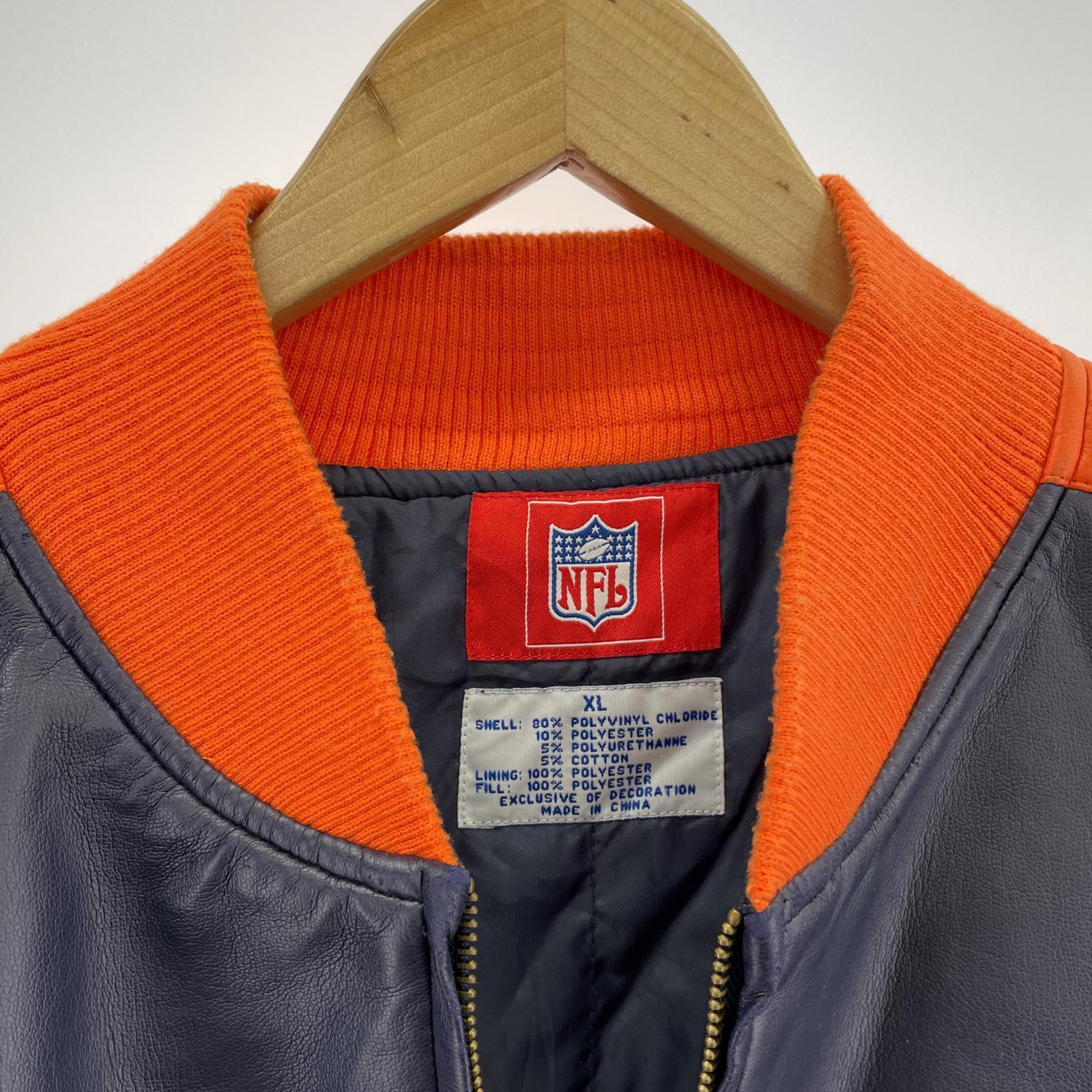 その他アウター NFL BEARS フェイクレザースタジャン ネイビー XL