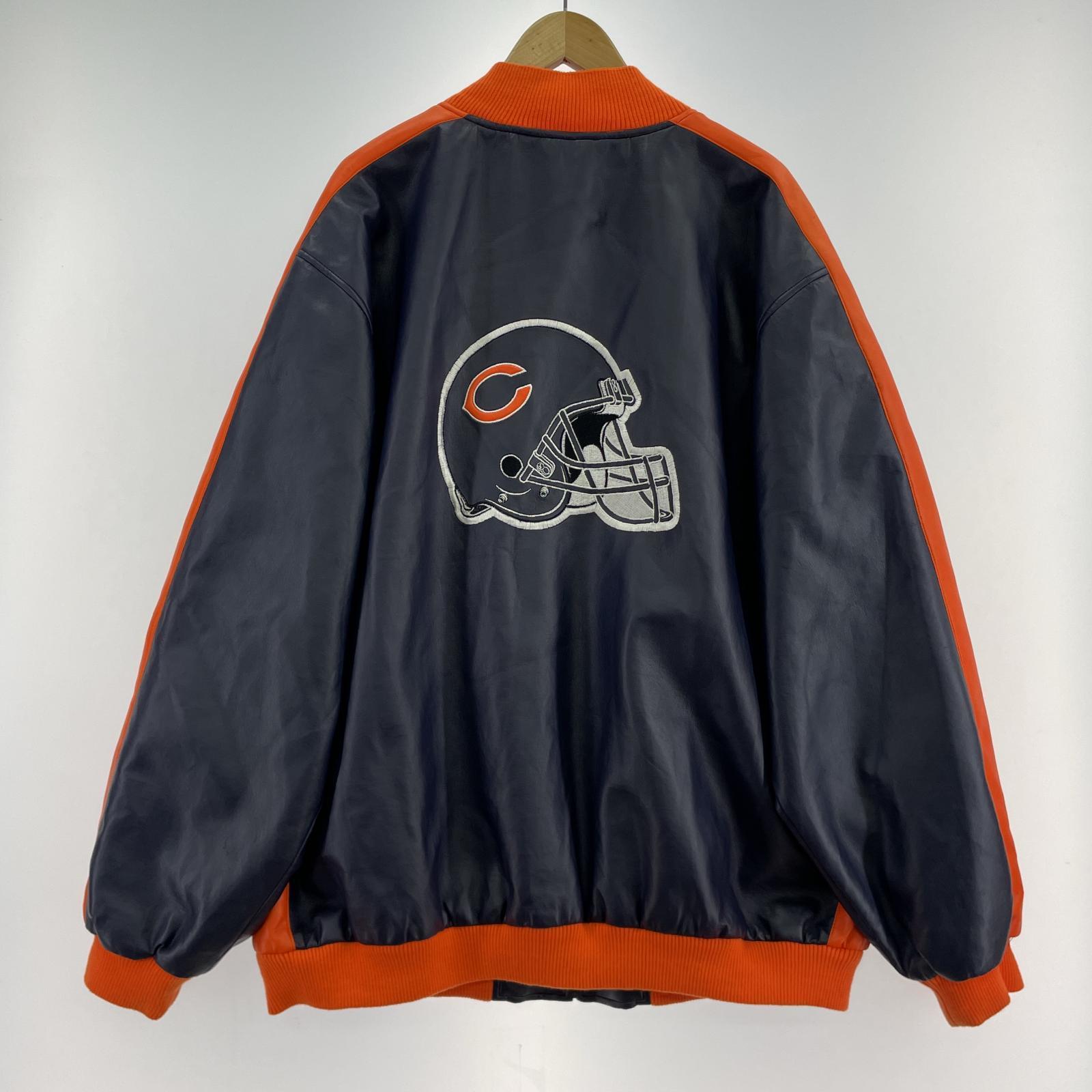 その他アウター NFL BEARS フェイクレザースタジャン ネイビー XL