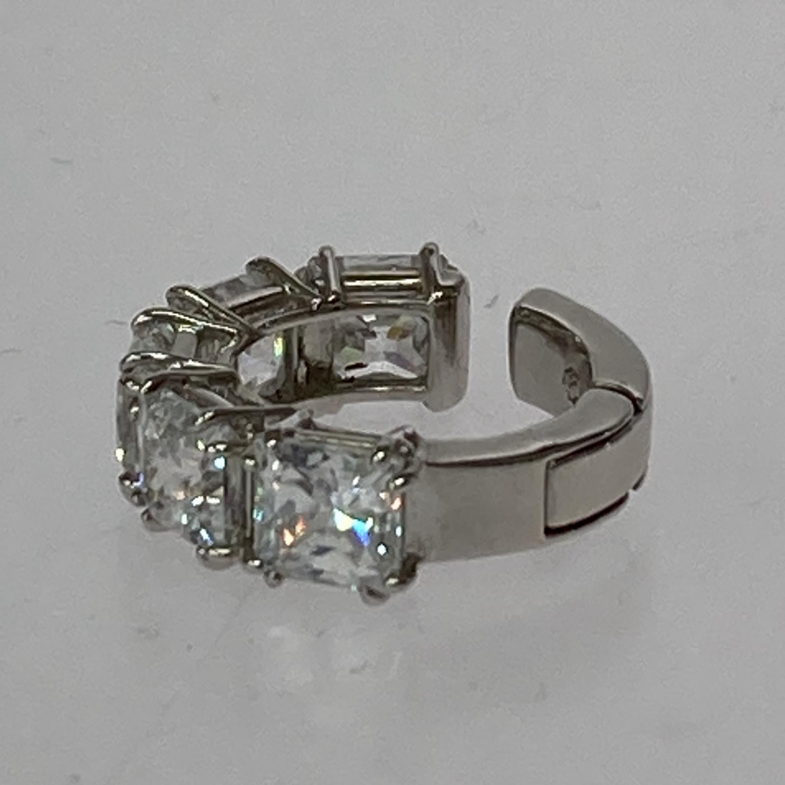 その他アクセサリー SWAROVSKI スクエアカットリング シルバー