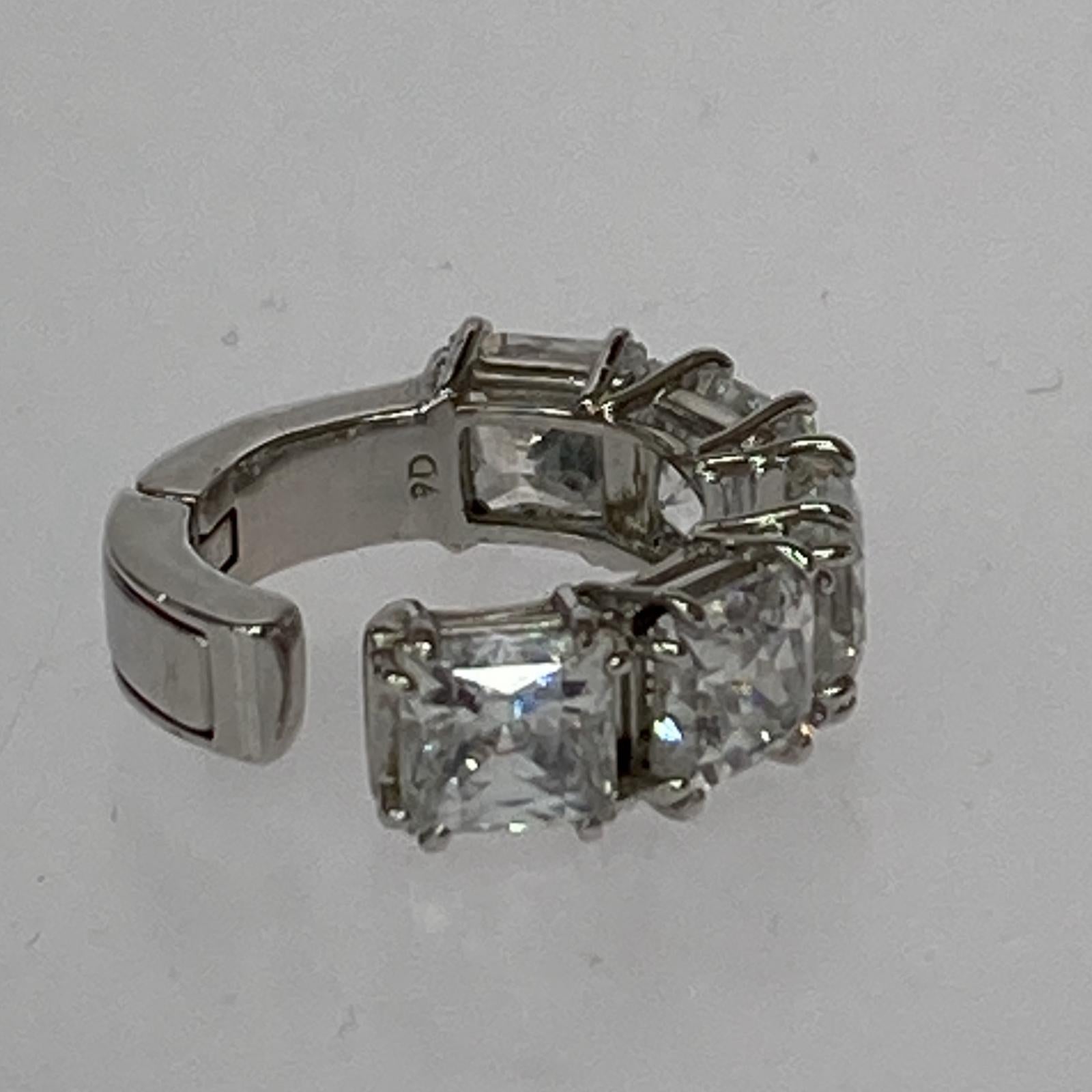 その他アクセサリー SWAROVSKI スクエアカットリング シルバー