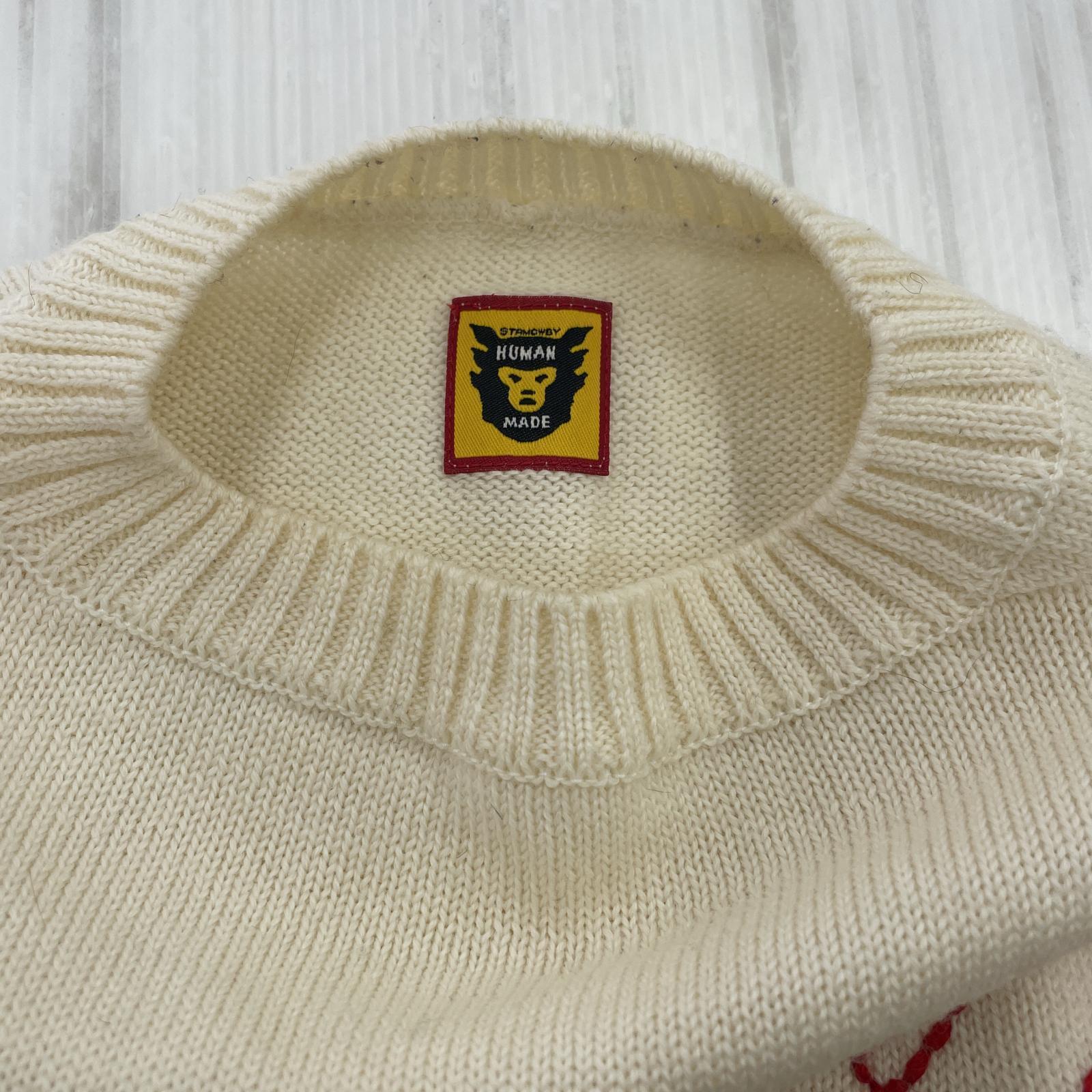その他トップス HUMAN MADE ロゴニットセーター L L ホワイト