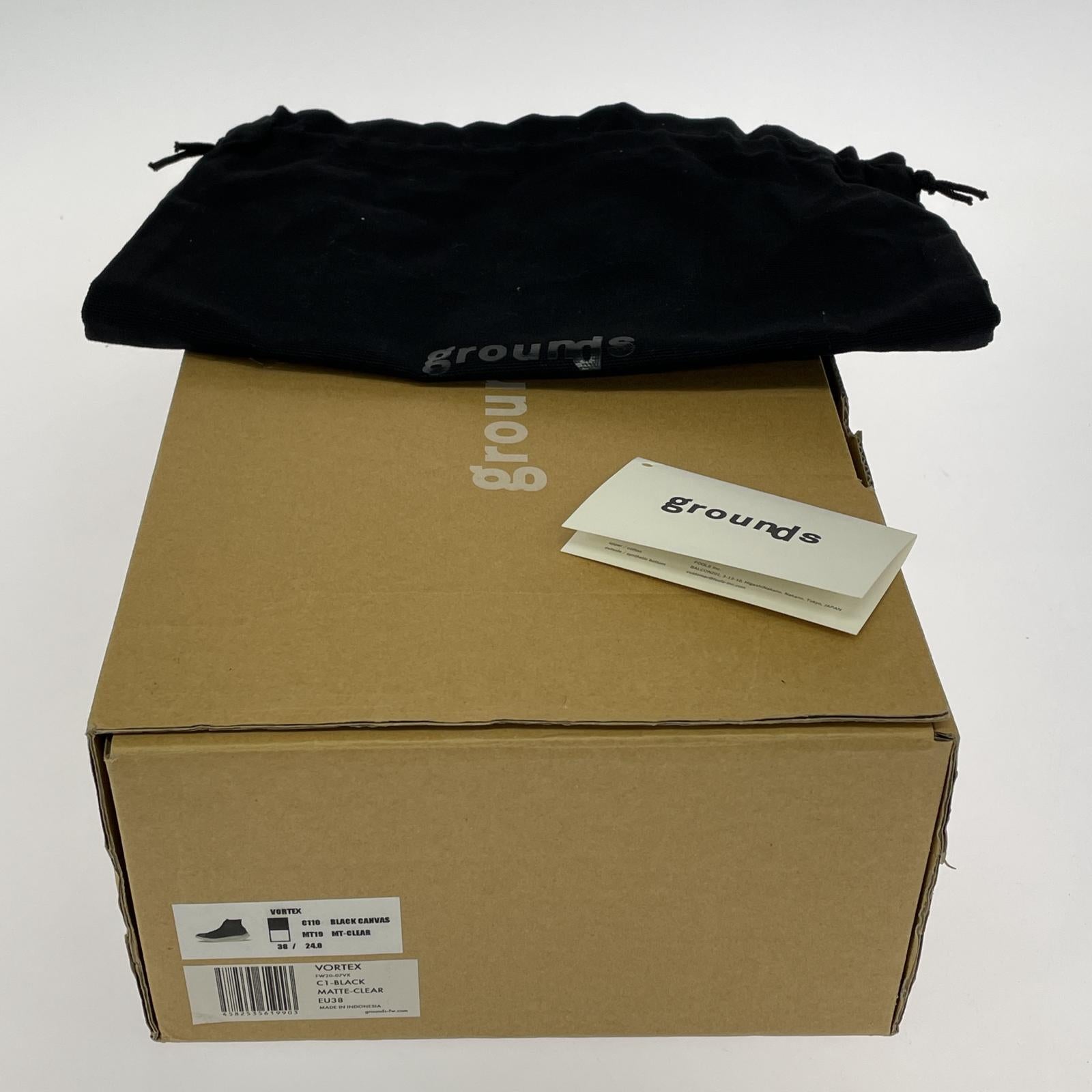 その他靴 grounds VORTEX ハイカットスニーカー ブラッ 24cm (US6 UK5 1/2 EU38) ブラック