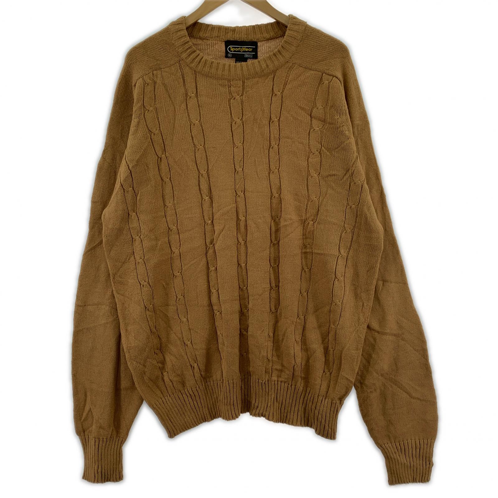 ニット SPORTS WEAR SEARS ケーブルニット キャメル (XL)