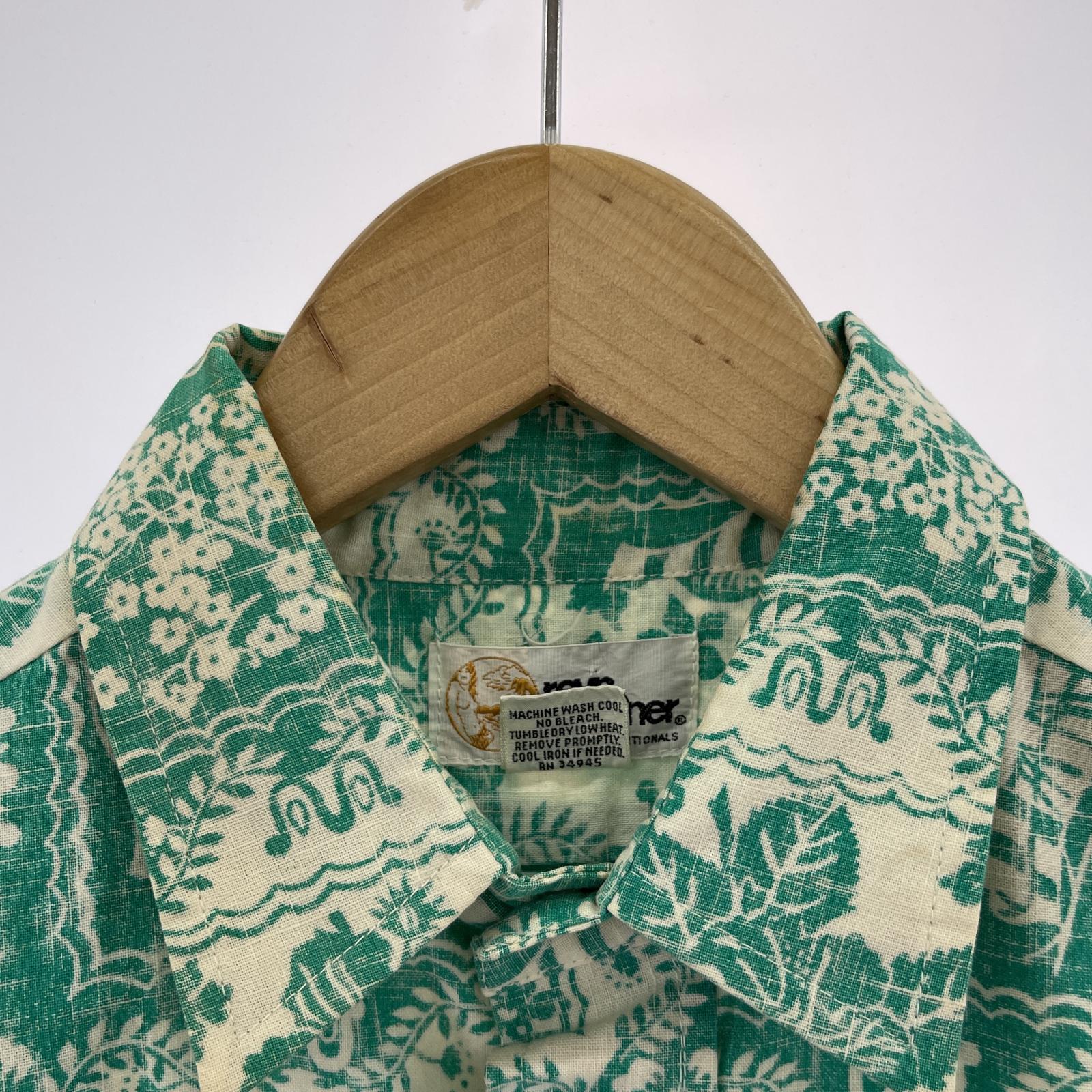 長袖シャツ 80s reyn spooner 半袖シャツ (S) グリーン S グリーン