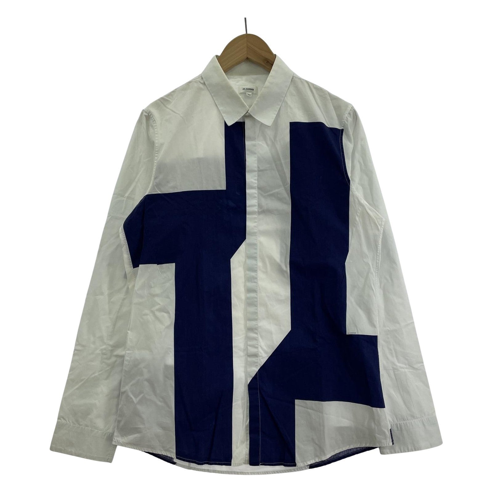 長袖シャツ JIL SANDER ジオメトリックLSシャツ S ホワイト S ホワイト
