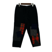 その他ボトムス パッチワークウールテーパードパンツ3 1 ブラック