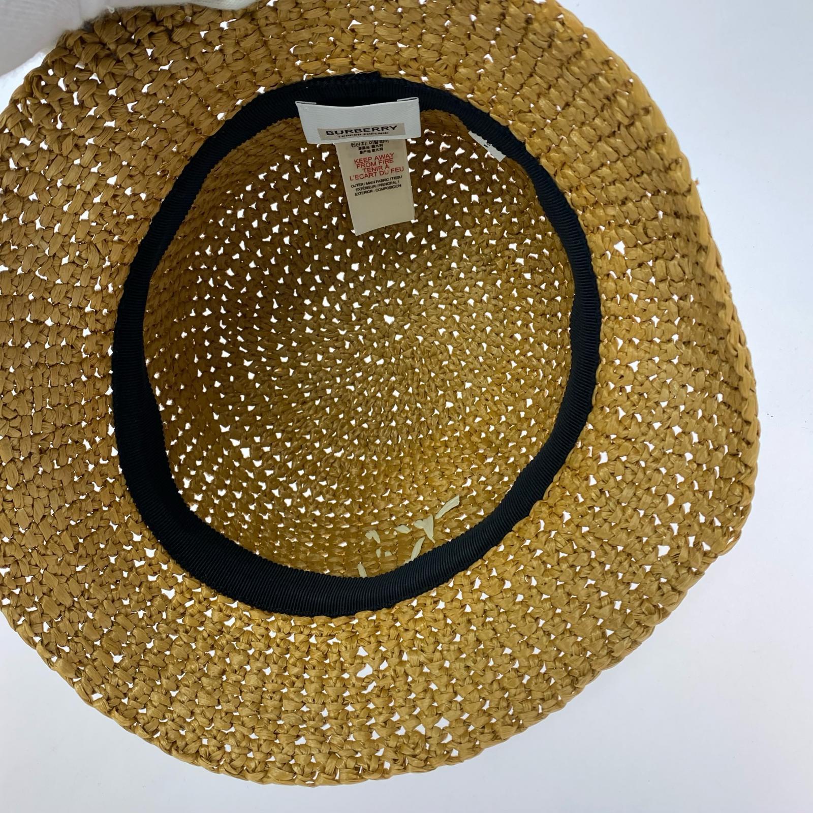 ハット BURBERRY TB CROCHET BUCKET ベージュ ベージュ